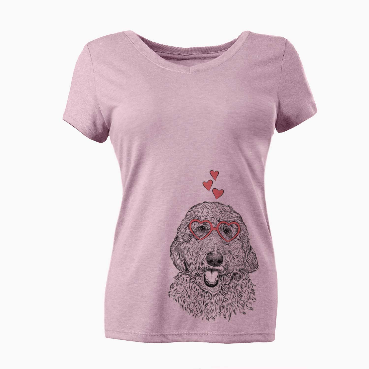 Valentine Whisper the Goldendoodle - Women's V-neck Shirt