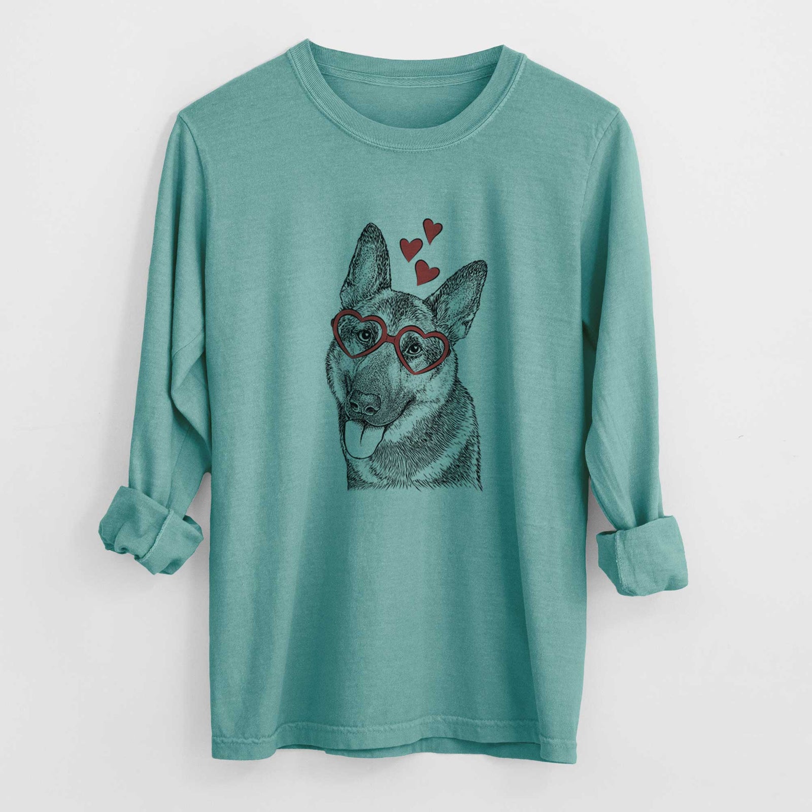 Valentine Whitaker the German Shepherd - Heavyweight 100% Cotton Long Sleeve