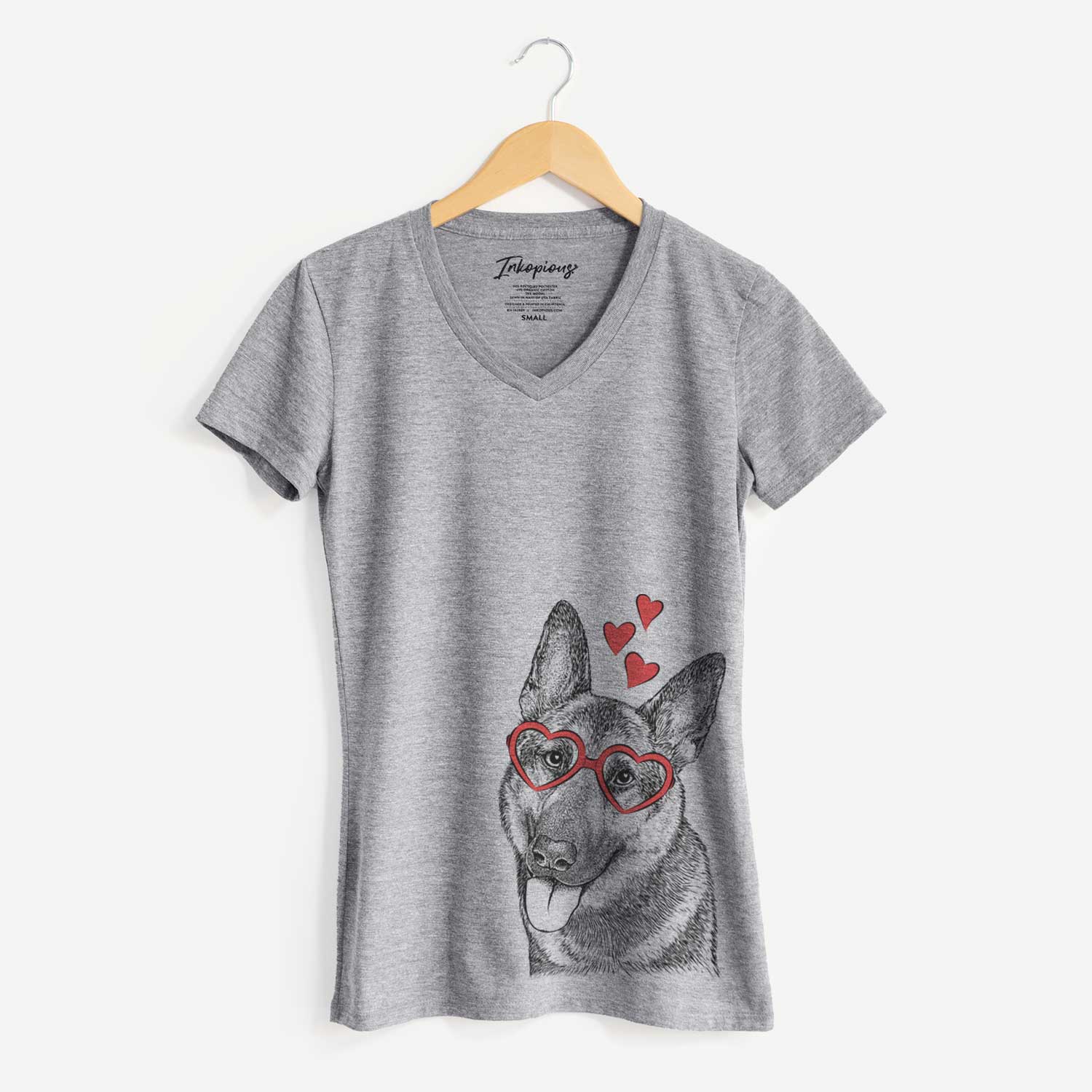 Valentine Whitaker the German Shepherd - Women's V-neck Shirt