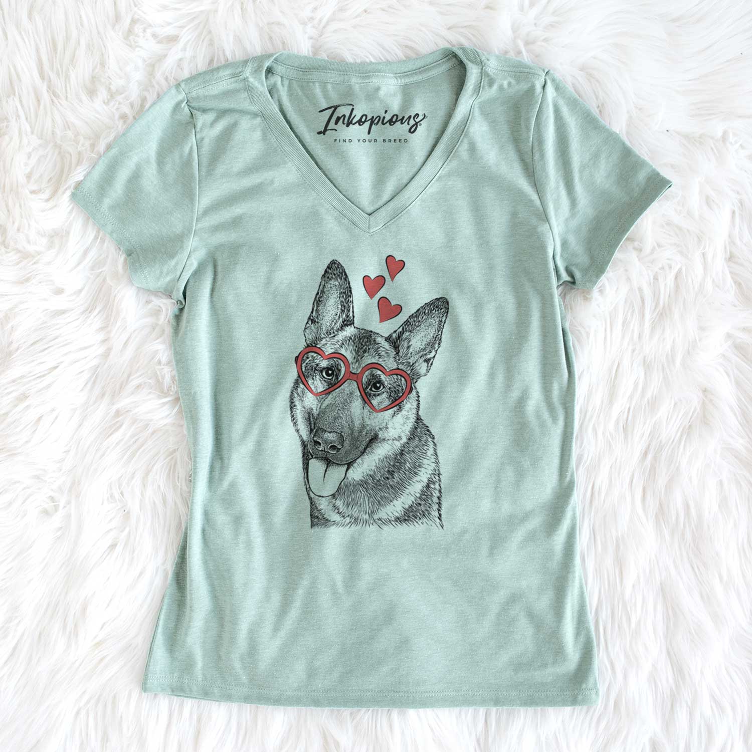 Valentine Whitaker the German Shepherd - Women's V-neck Shirt