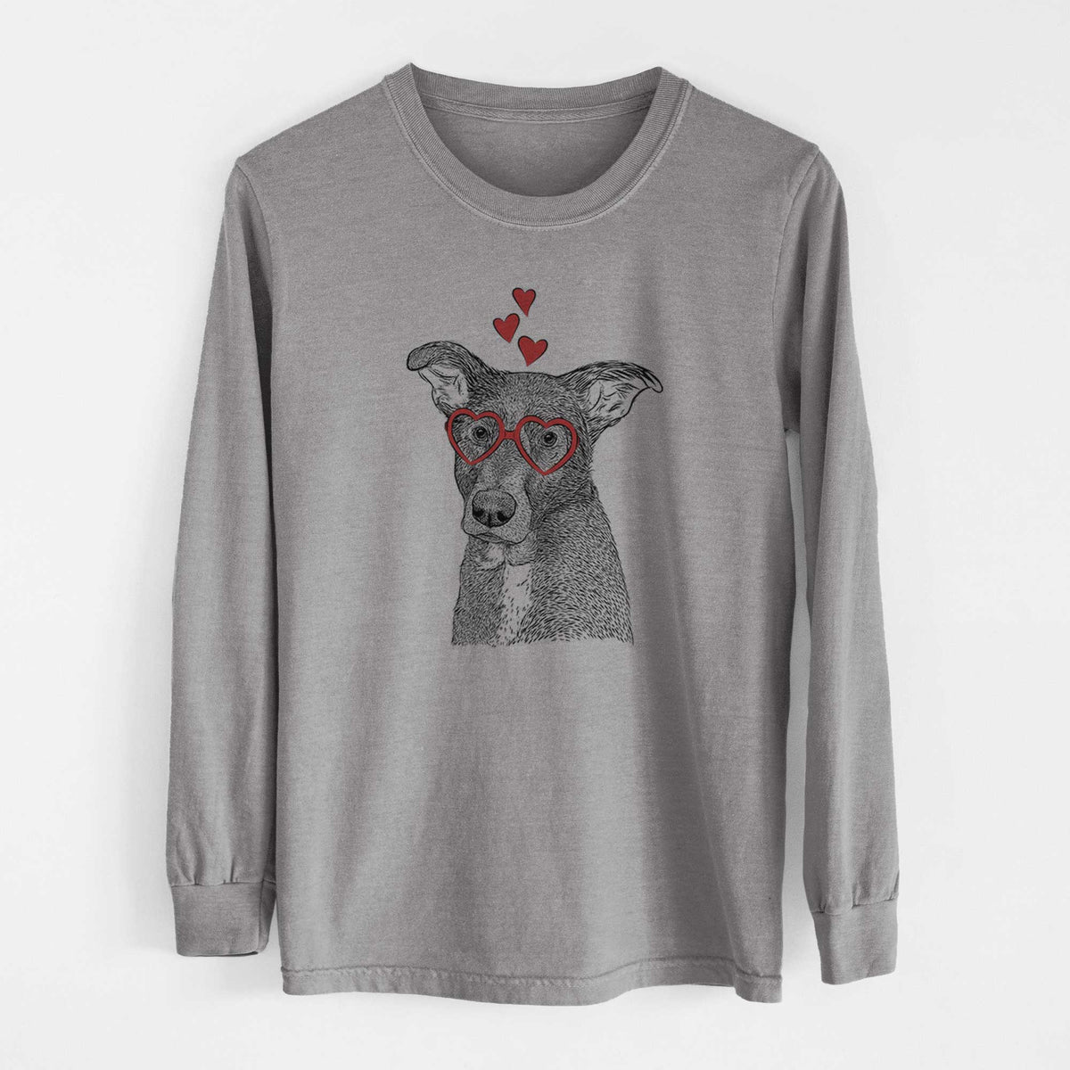 Valentine Wilbur the Shepherd Mix - Heavyweight 100% Cotton Long Sleeve