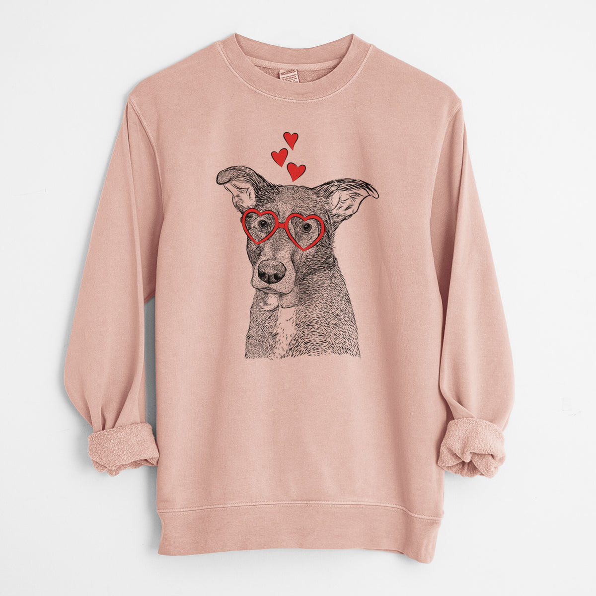 Valentine Wilbur the Shepherd Mix - Unisex Pigment Dyed Crew Sweatshirt