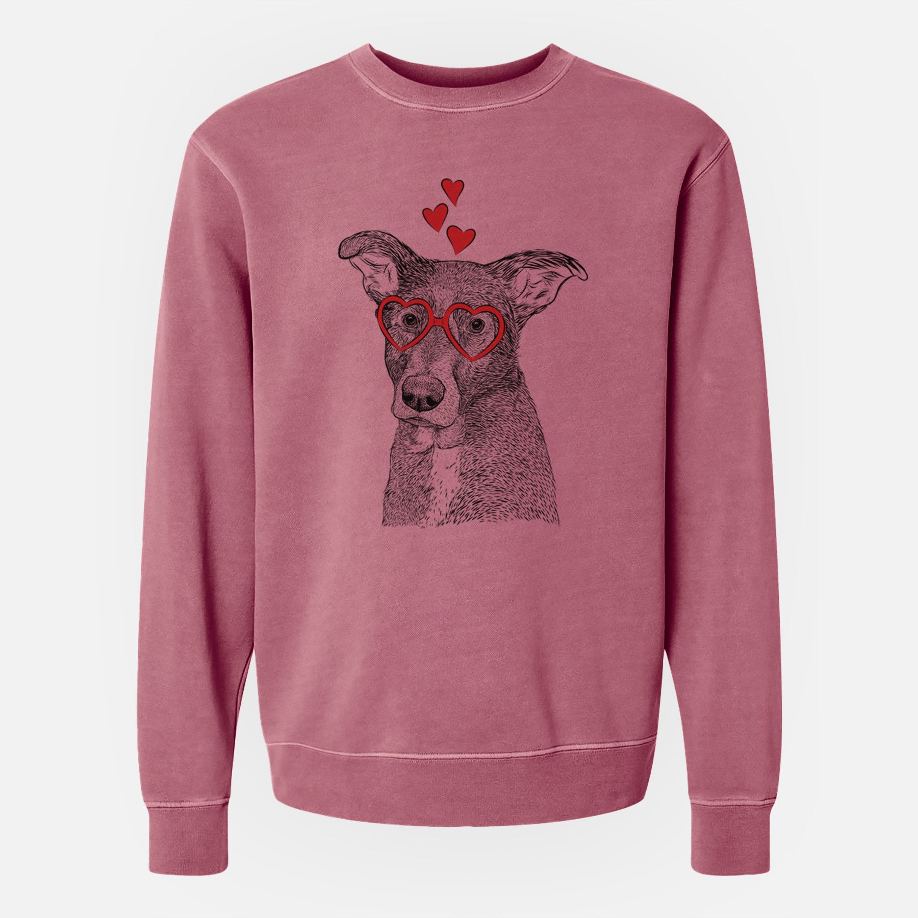 Valentine Wilbur the Shepherd Mix - Unisex Pigment Dyed Crew Sweatshirt