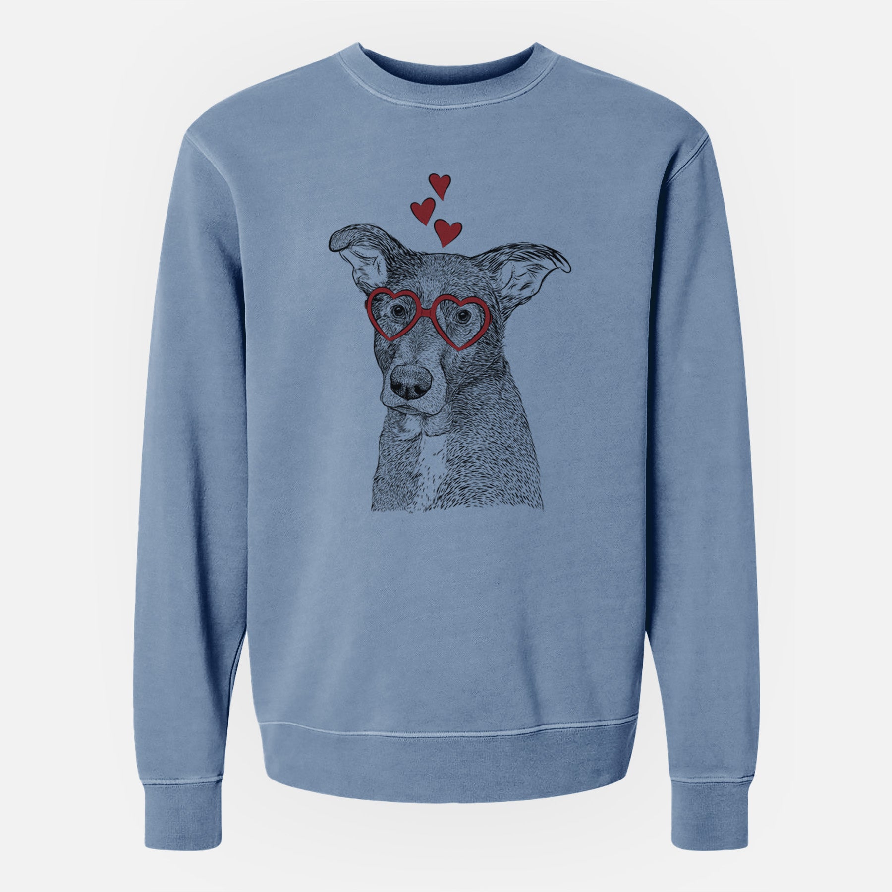 Valentine Wilbur the Shepherd Mix - Unisex Pigment Dyed Crew Sweatshirt