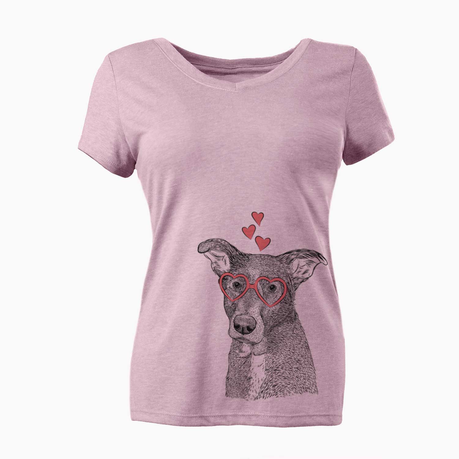 Valentine Wilbur the Shepherd Mix - Women's V-neck Shirt