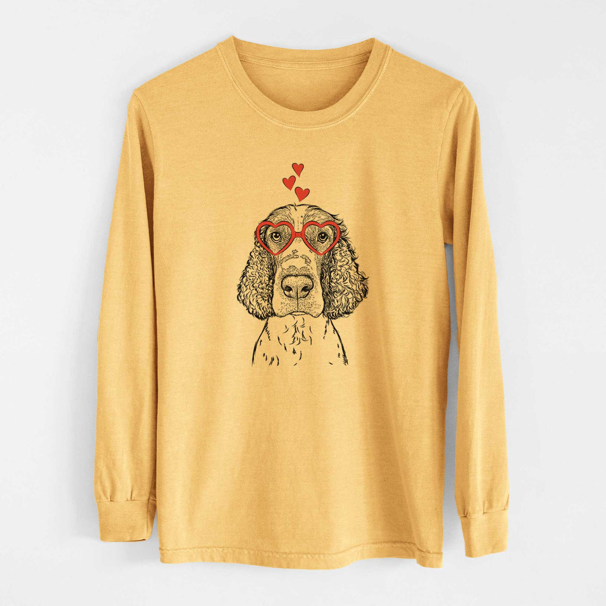 Valentine Wilbur the English Springer Spaniel - Heavyweight 100% Cotton Long Sleeve