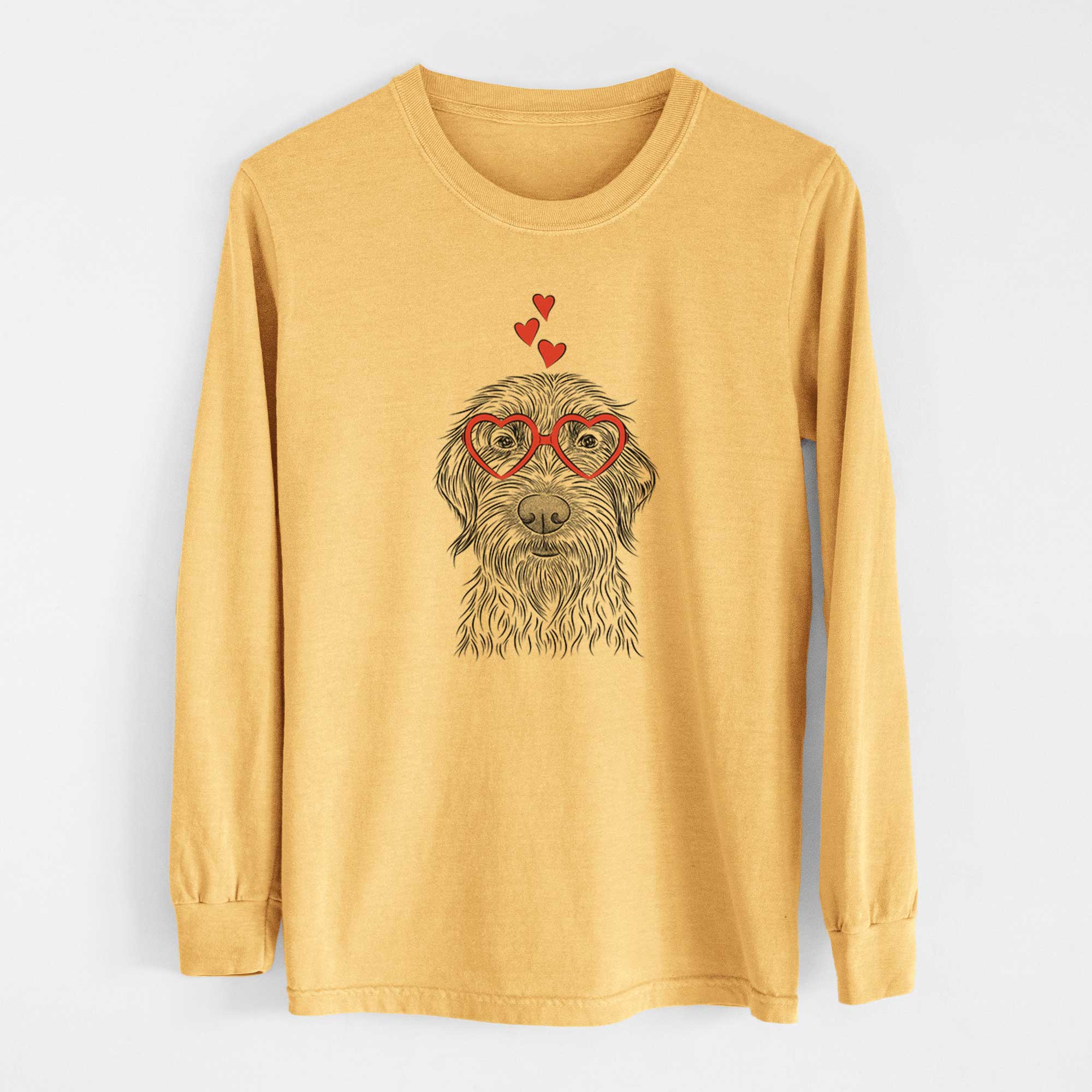 Valentine Wilkins the Wirehaired Pointing Griffon - Heavyweight 100% Cotton Long Sleeve