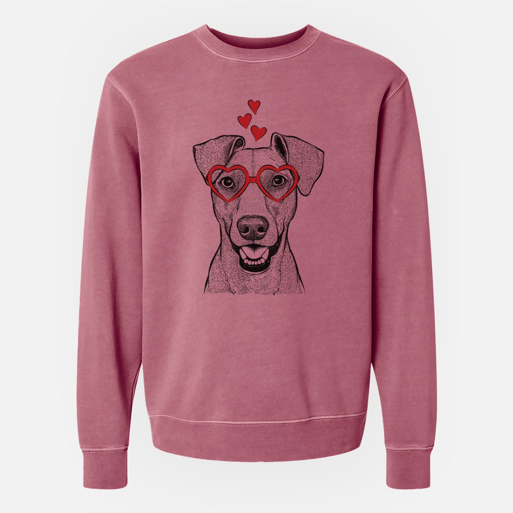 Valentine Willow the German Pinscher - Unisex Pigment Dyed Crew Sweatshirt