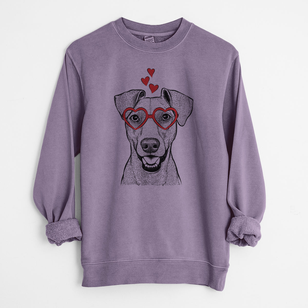 Valentine Willow the German Pinscher - Unisex Pigment Dyed Crew Sweatshirt