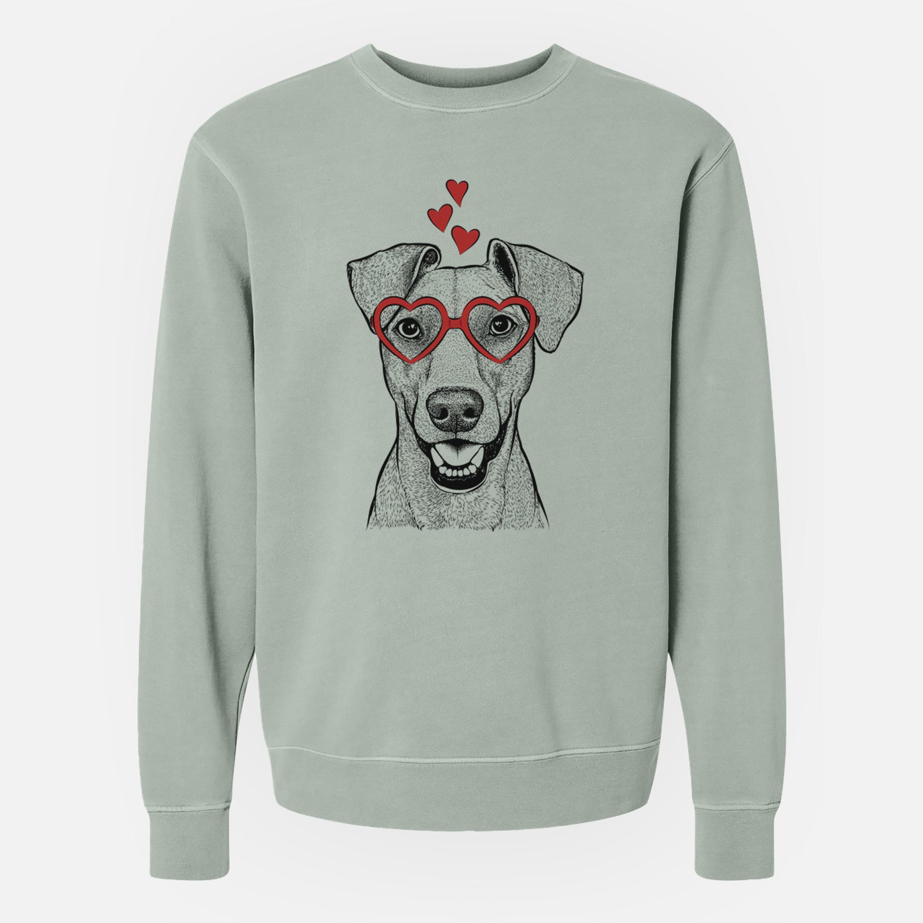 Valentine Willow the German Pinscher - Unisex Pigment Dyed Crew Sweatshirt