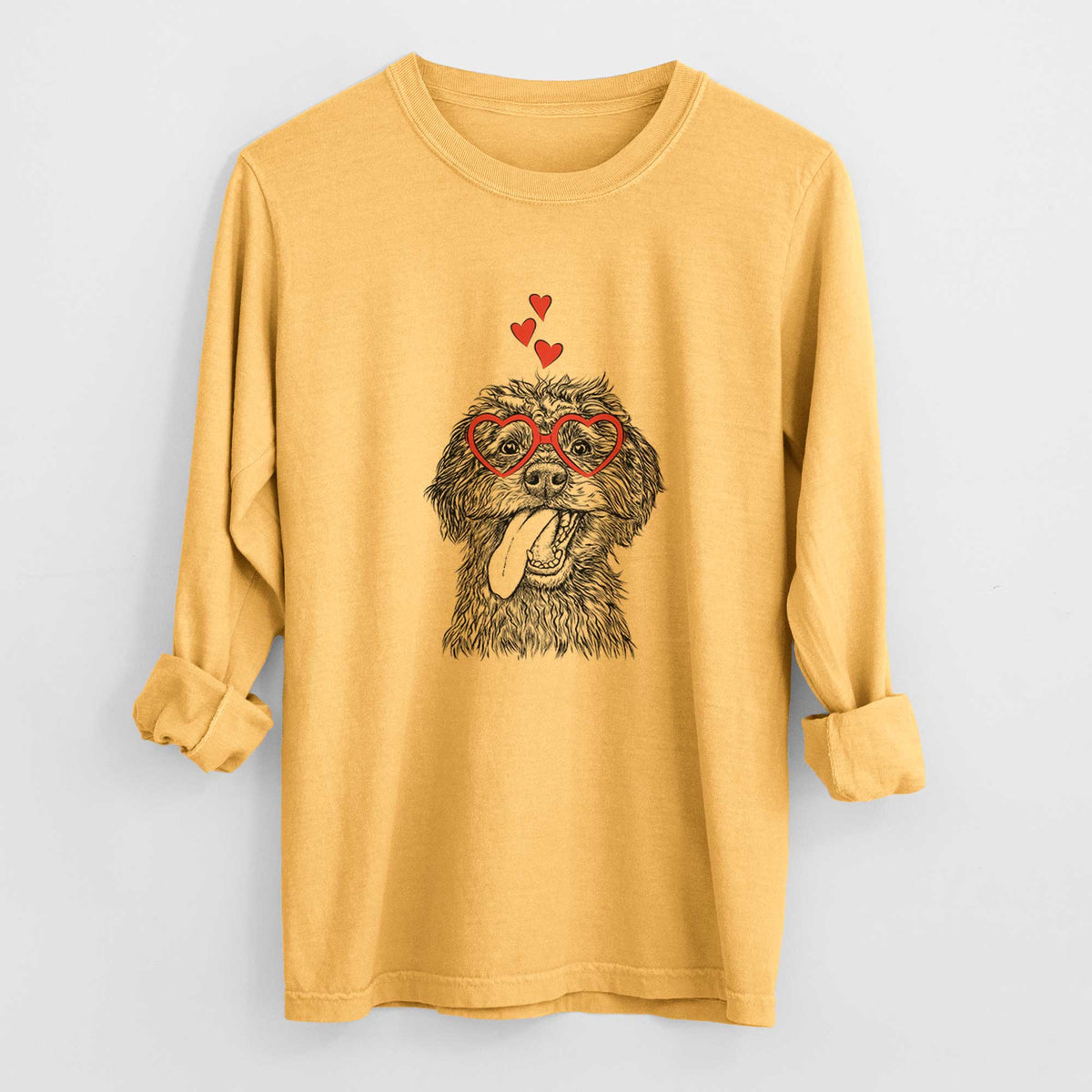Valentine Winnie the Mini Aussiedoodle - Heavyweight 100% Cotton Long Sleeve