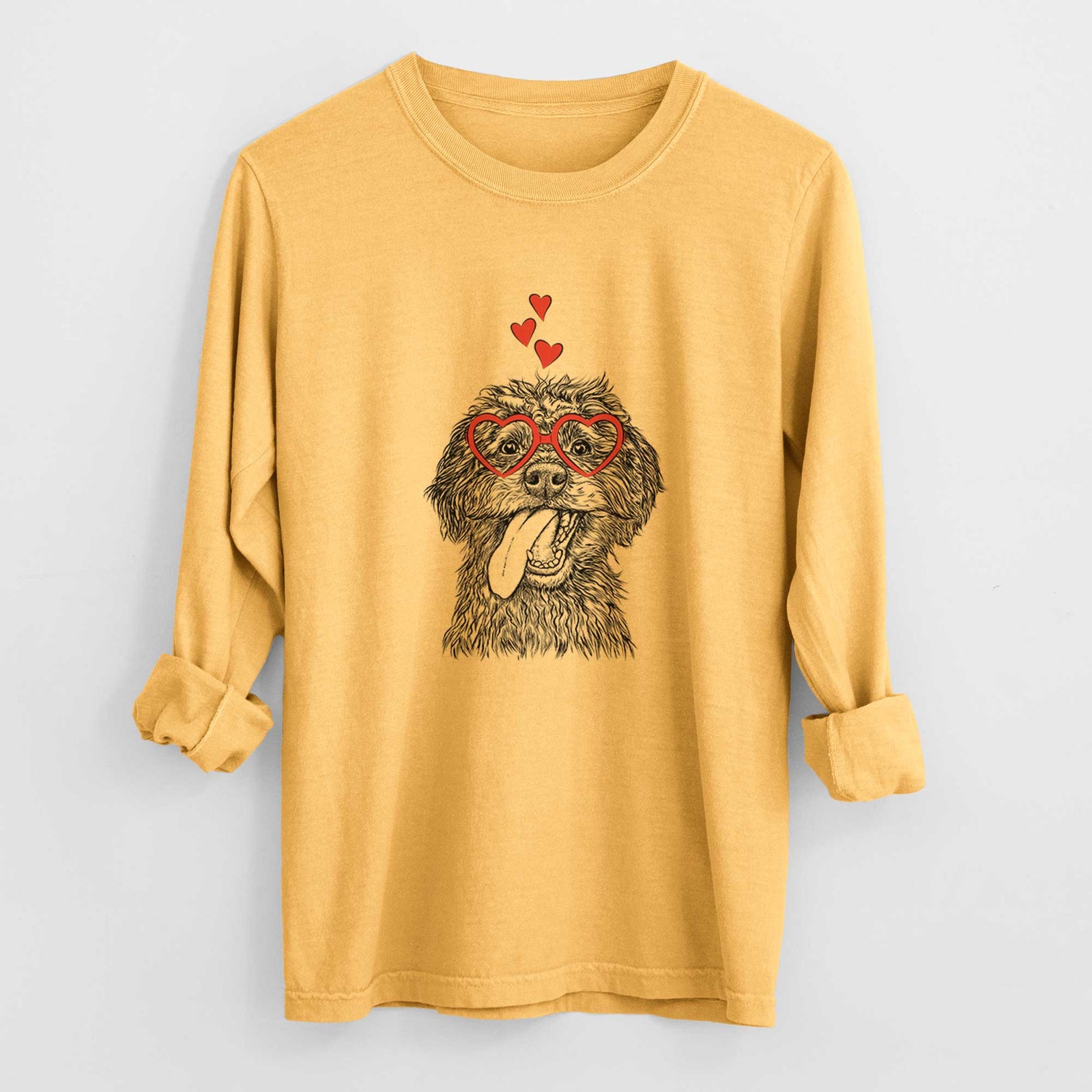 Valentine Winnie the Mini Aussiedoodle - Heavyweight 100% Cotton Long Sleeve