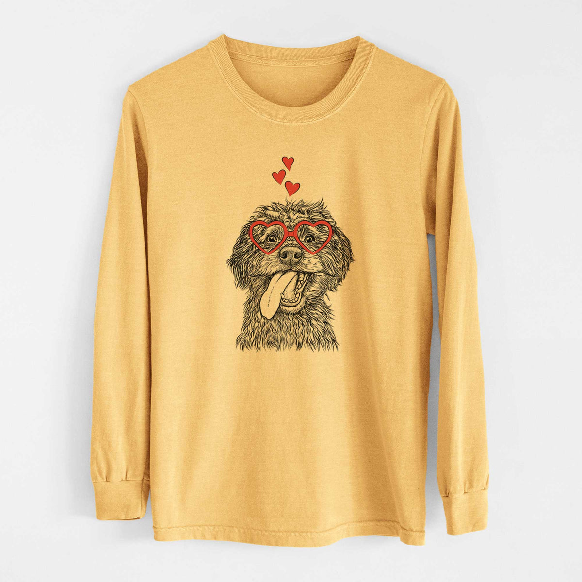Valentine Winnie the Mini Aussiedoodle - Heavyweight 100% Cotton Long Sleeve