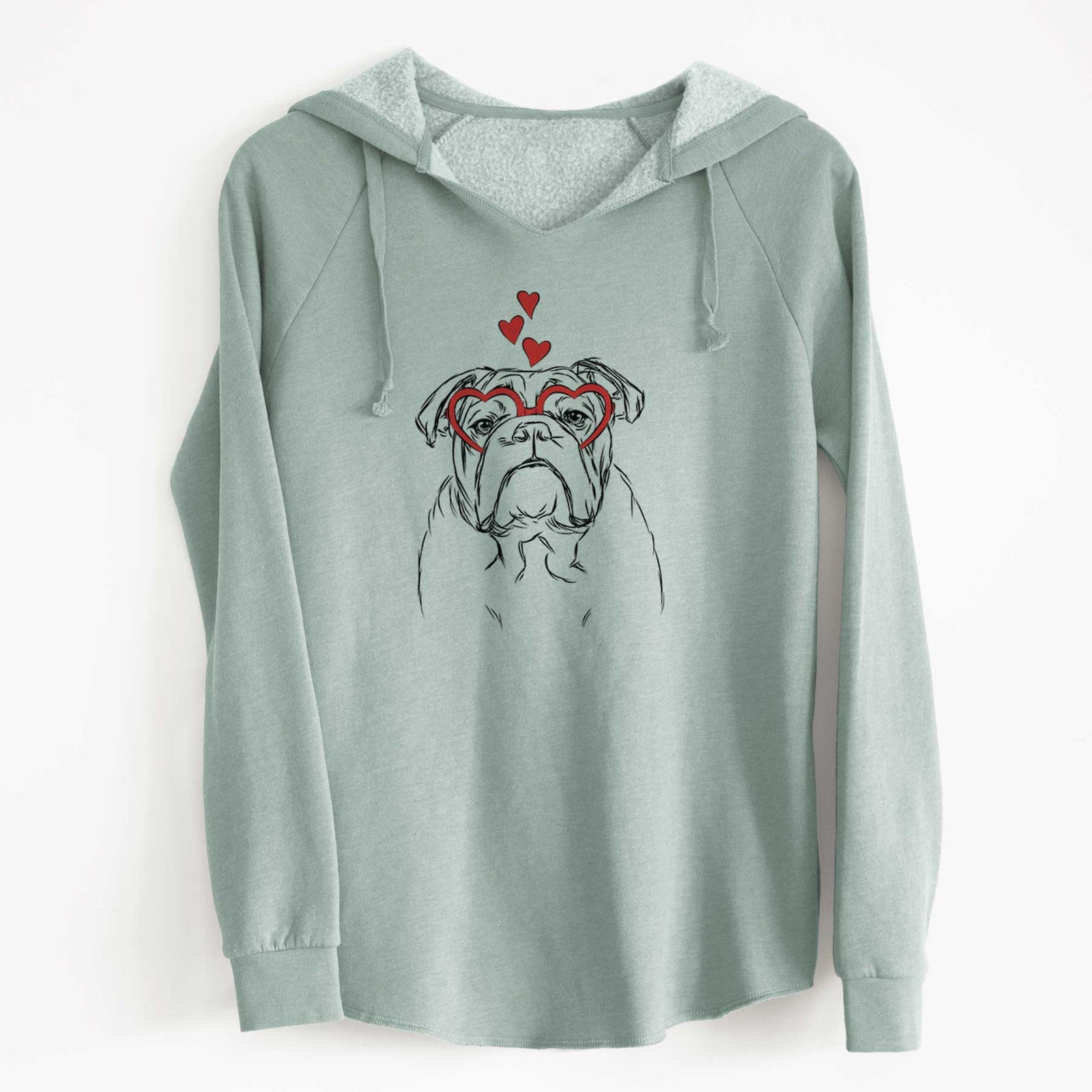 Valentine Winston the English Bulldog - Cali Wave Hooded Sweatshirt