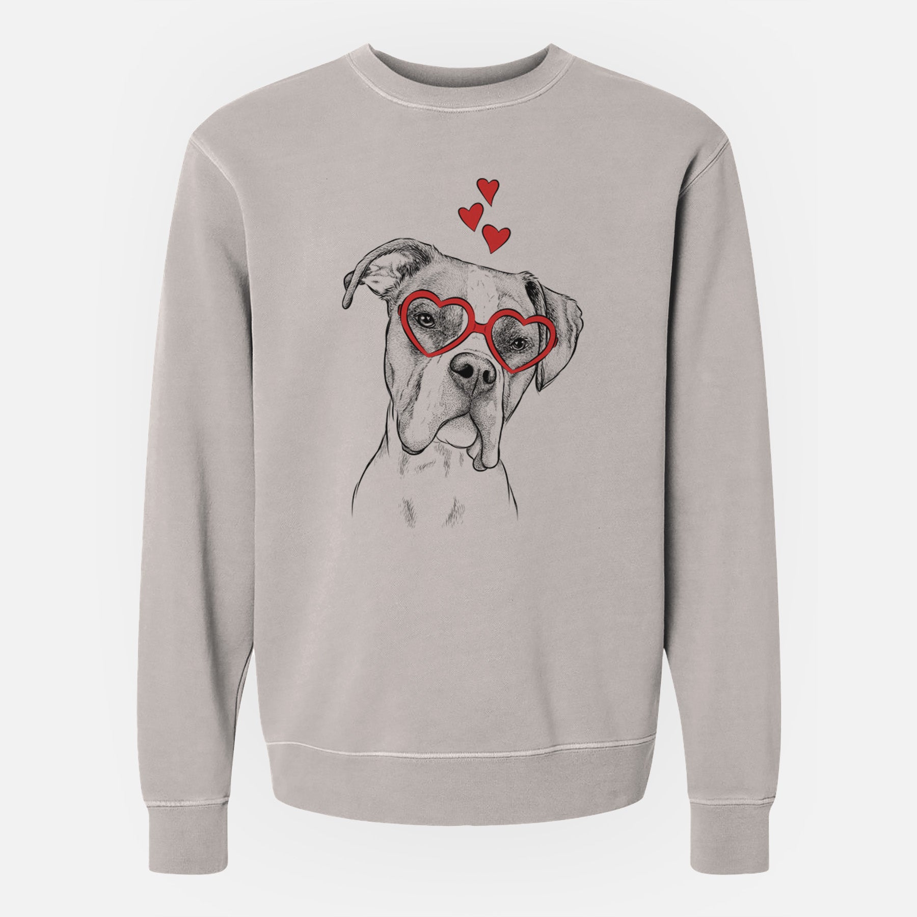 Valentine Winston the Boxer - Unisex Pigment Dyed Crew Sweatshirt