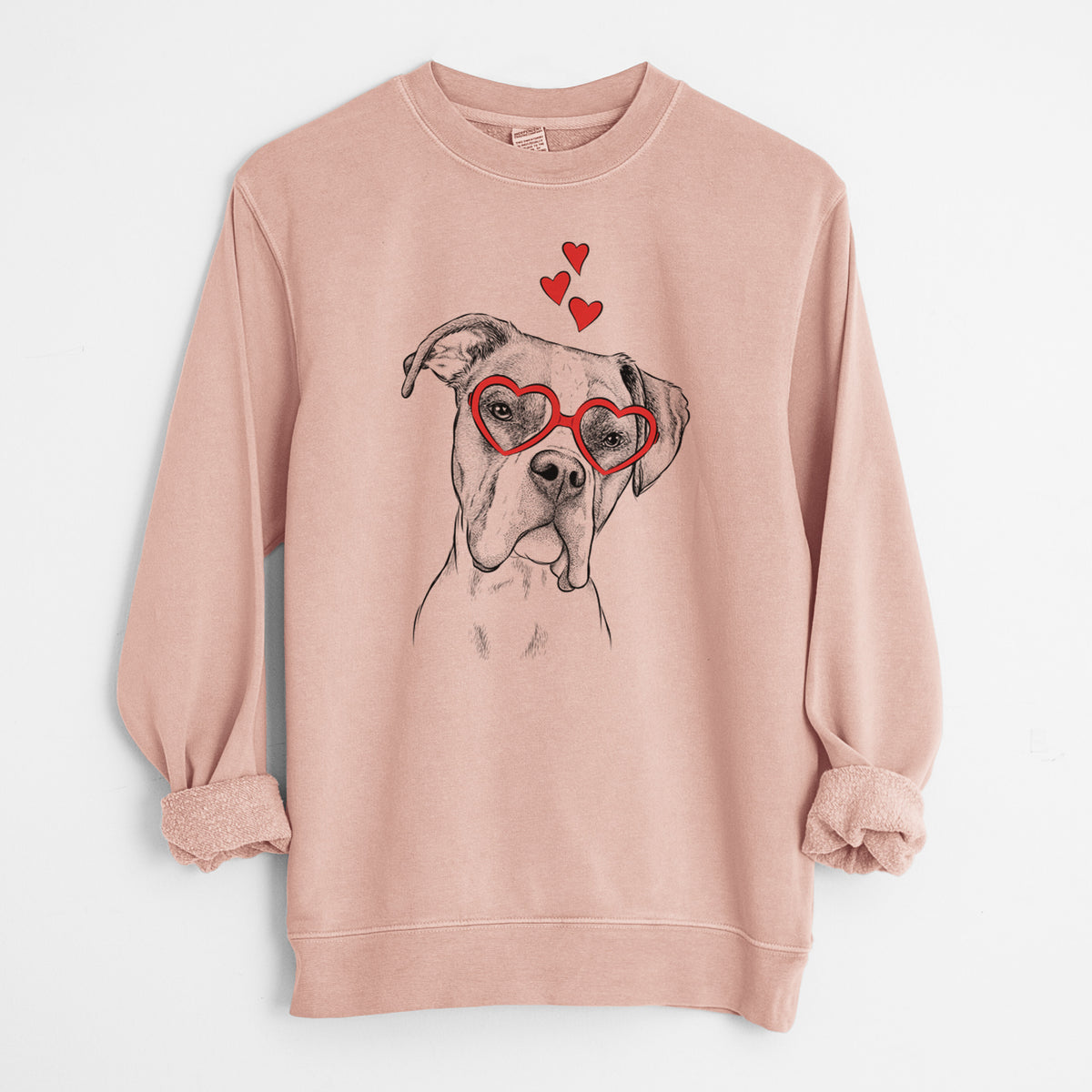 Valentine Winston the Boxer - Unisex Pigment Dyed Crew Sweatshirt