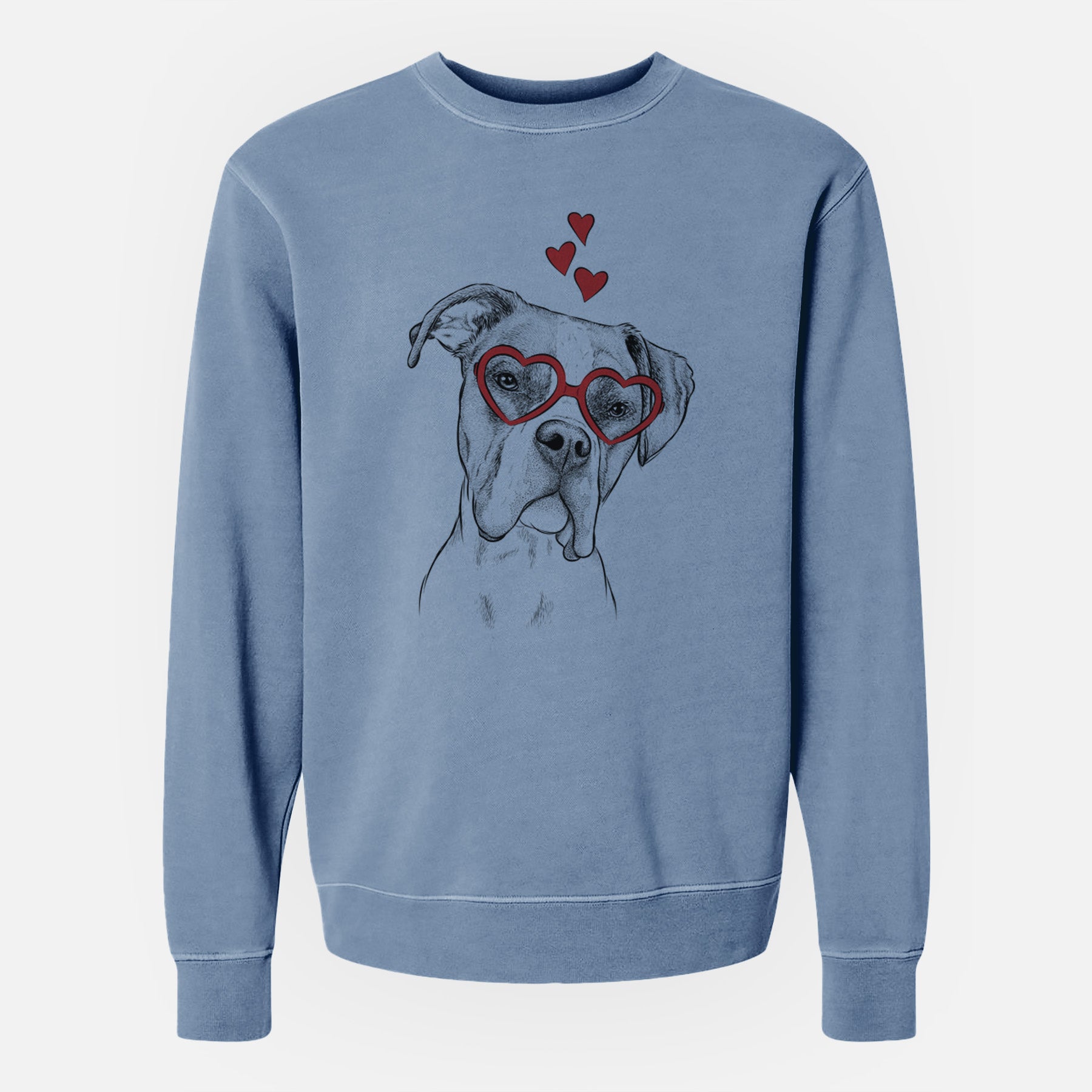 Valentine Winston the Boxer - Unisex Pigment Dyed Crew Sweatshirt