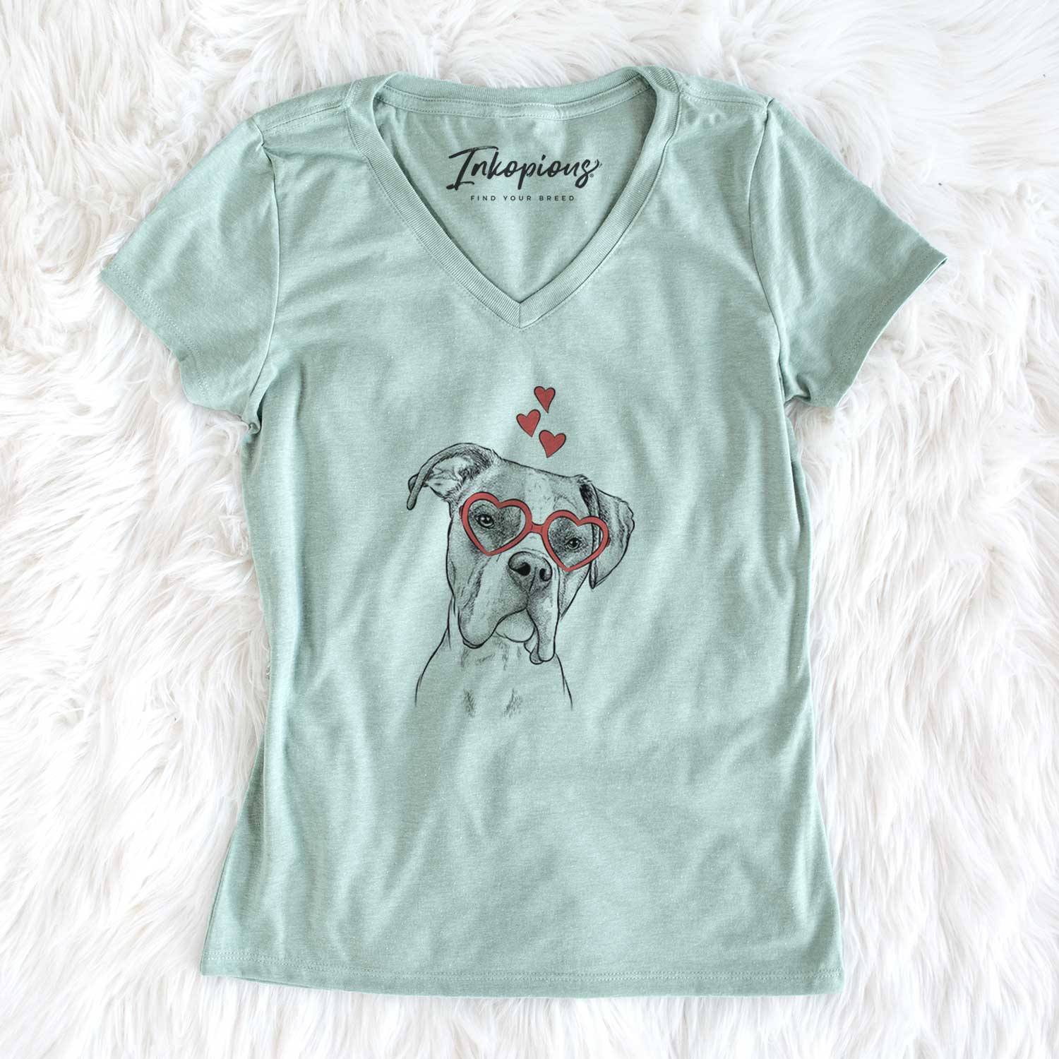 Valentine Winston the Boxer - Women's V-neck Shirt