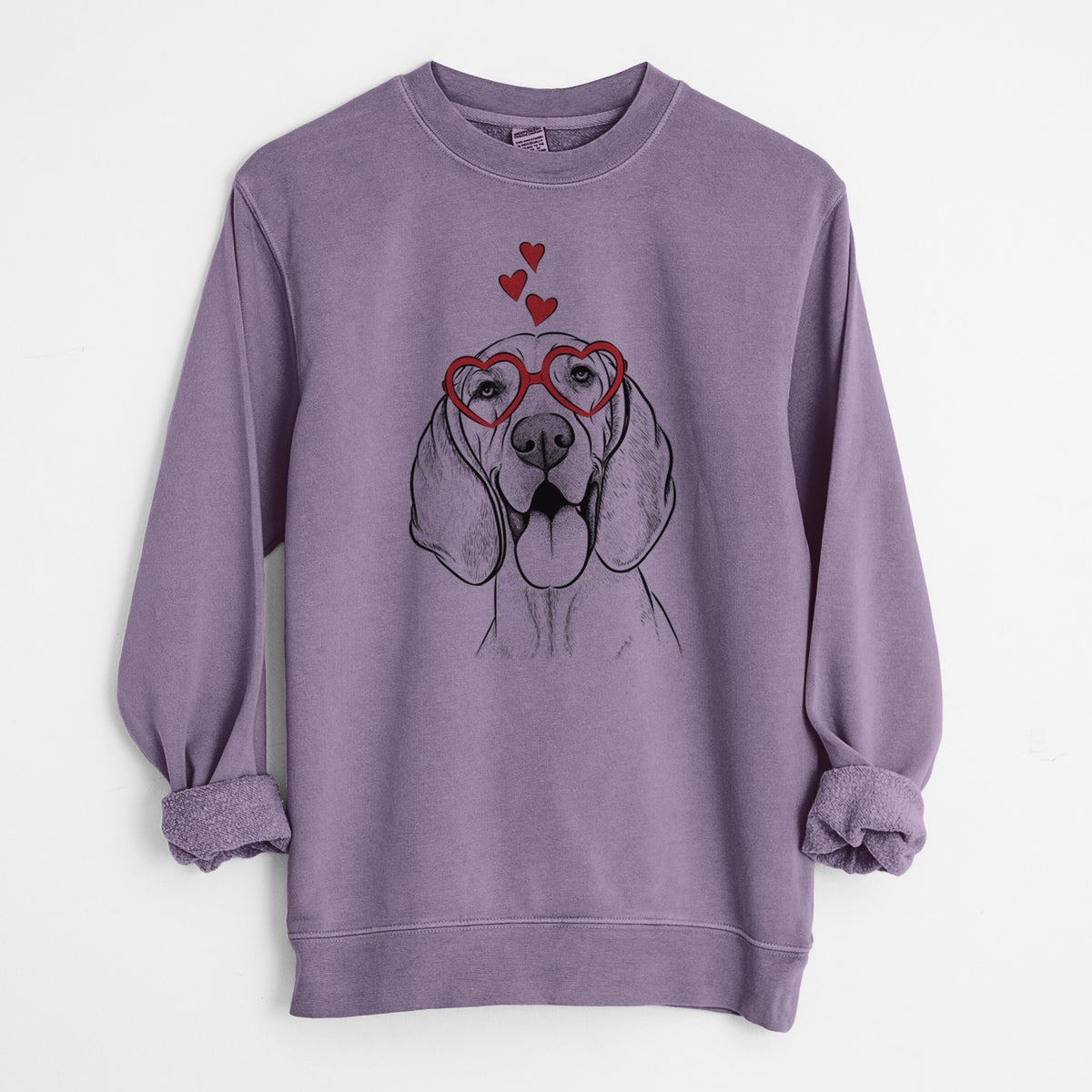 Valentine Winston the Redbone Coonhound - Unisex Pigment Dyed Crew Sweatshirt