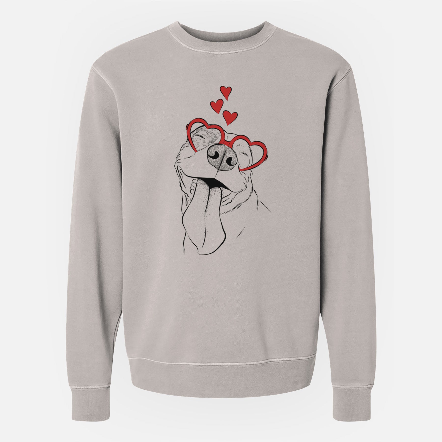 Valentine Xena the American Staffordshire Terrier - Unisex Pigment Dyed Crew Sweatshirt