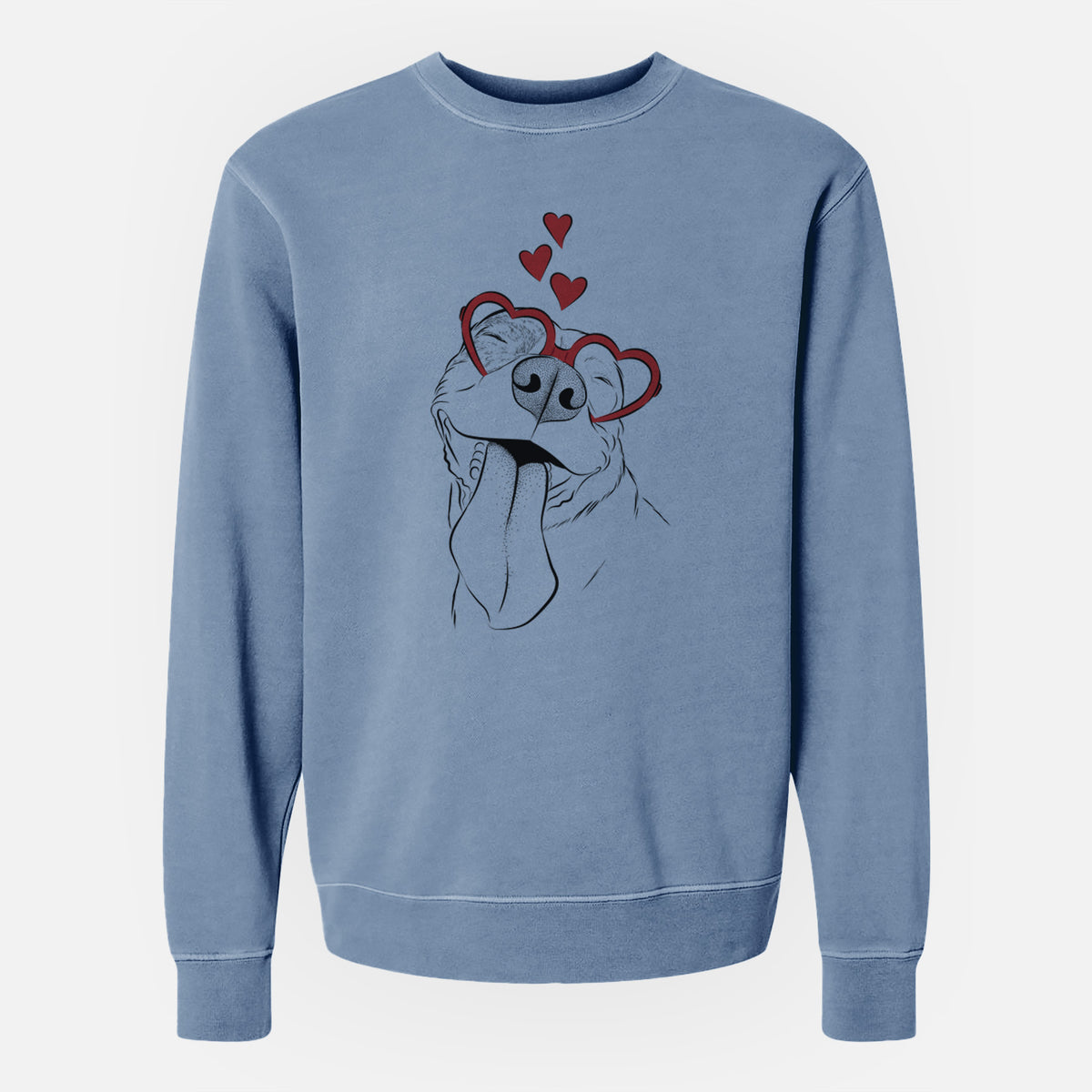 Valentine Xena the American Staffordshire Terrier - Unisex Pigment Dyed Crew Sweatshirt