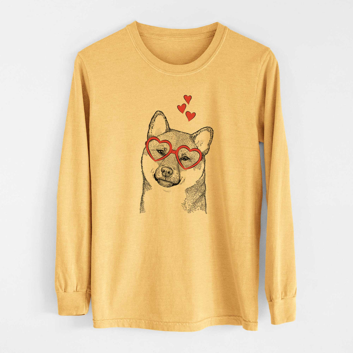 Valentine Yakuza the Shiba Inu - Heavyweight 100% Cotton Long Sleeve