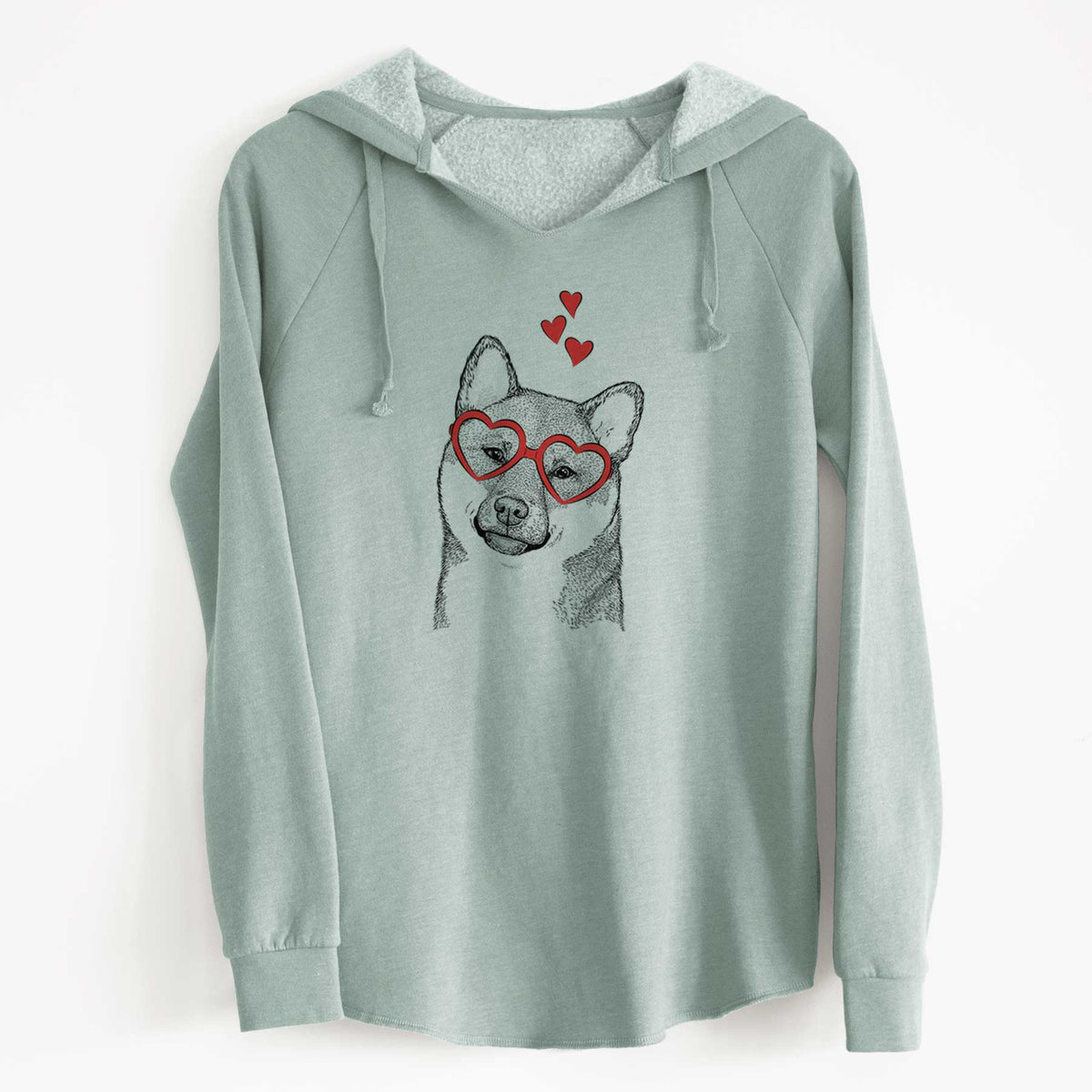 Valentine Yakuza the Shiba Inu - Cali Wave Hooded Sweatshirt
