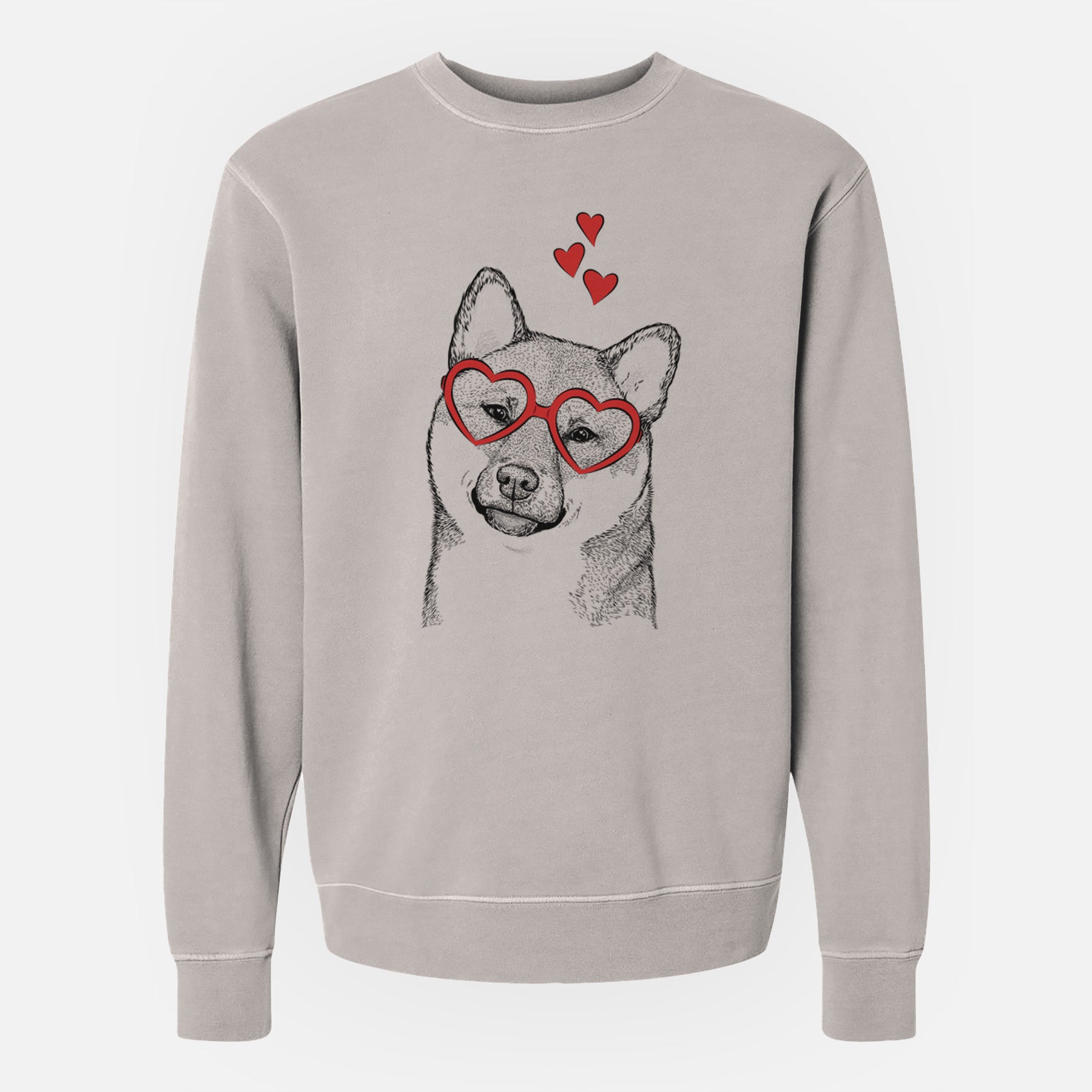 Valentine Yakuza the Shiba Inu - Unisex Pigment Dyed Crew Sweatshirt