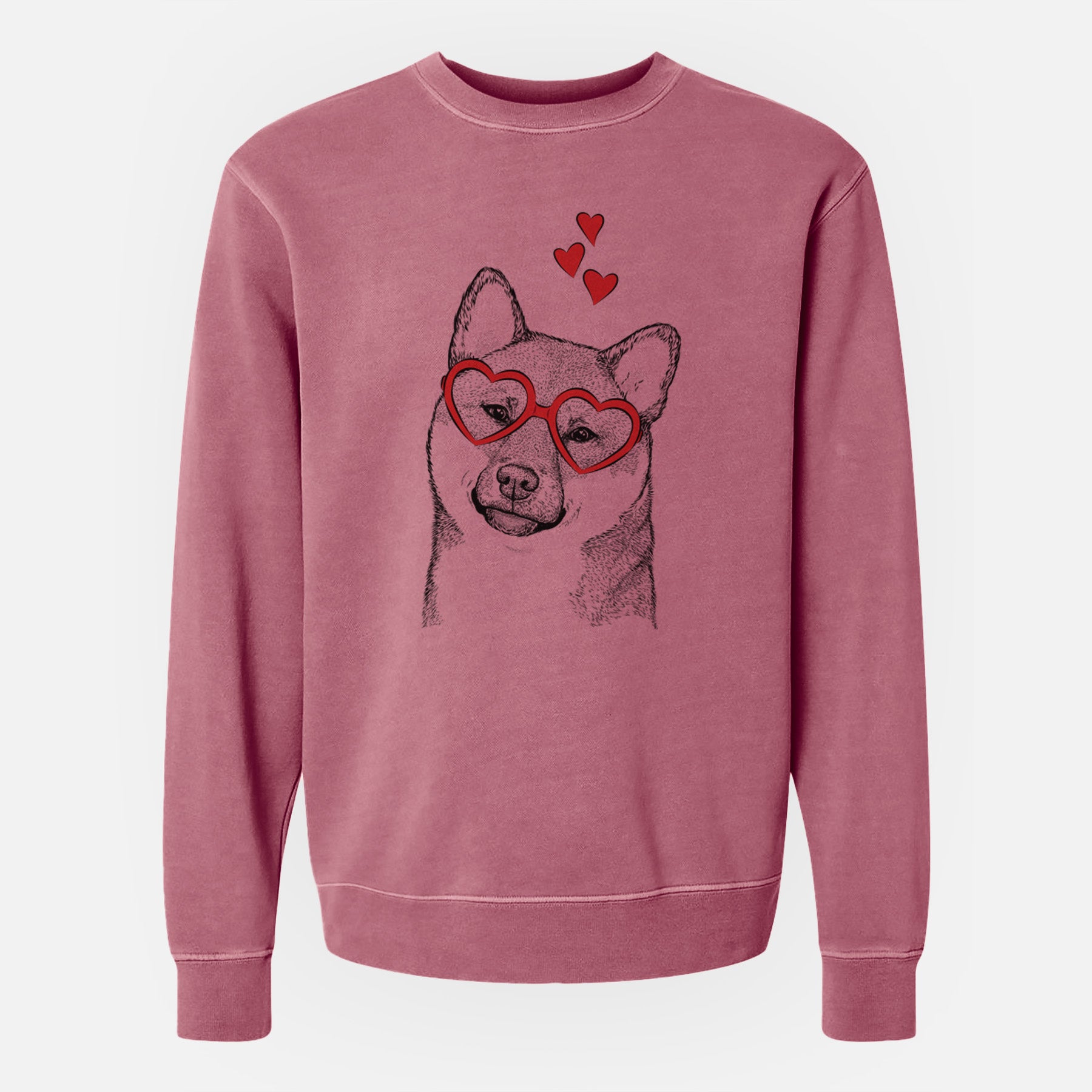 Valentine Yakuza the Shiba Inu - Unisex Pigment Dyed Crew Sweatshirt