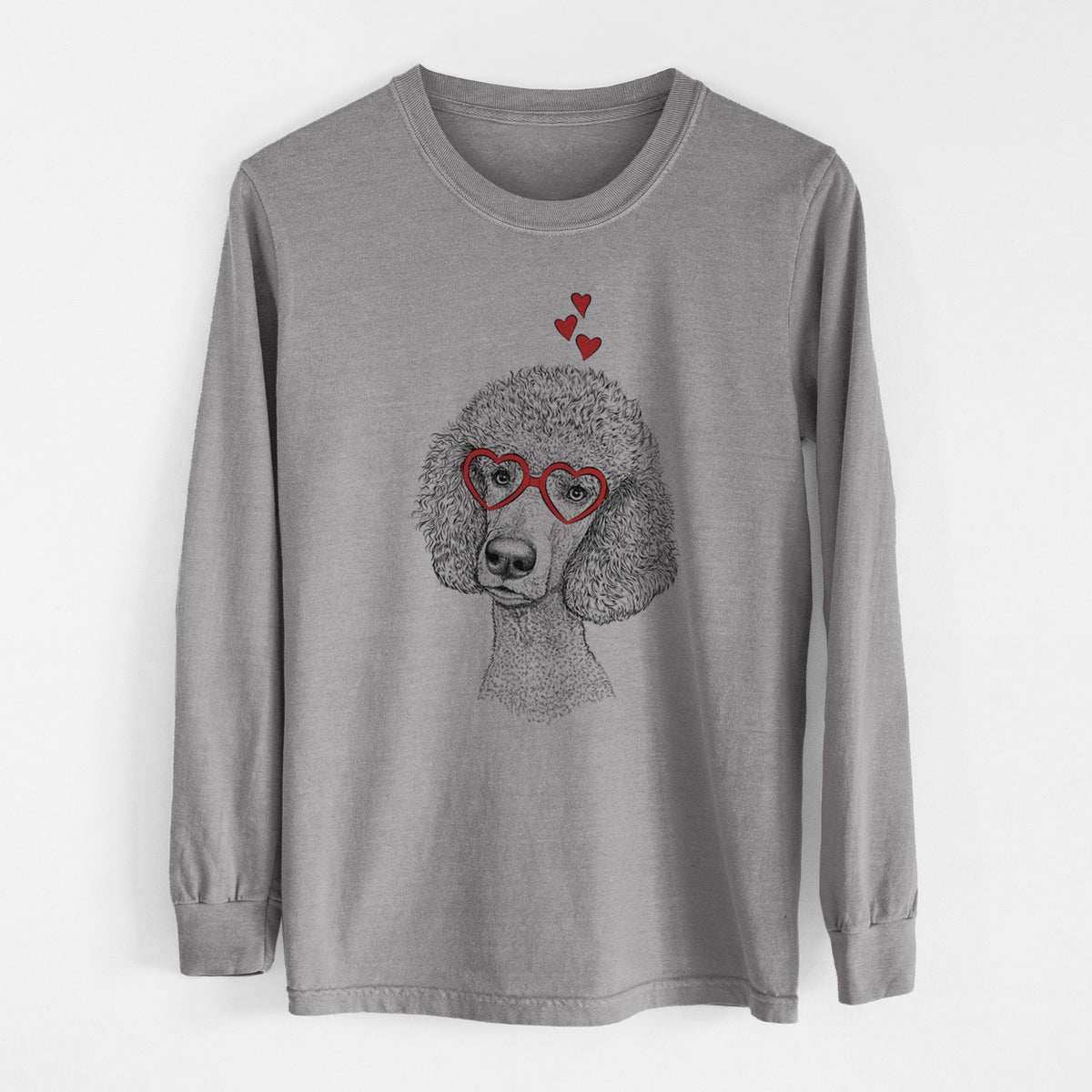Valentine Yuki the Poodle - Heavyweight 100% Cotton Long Sleeve