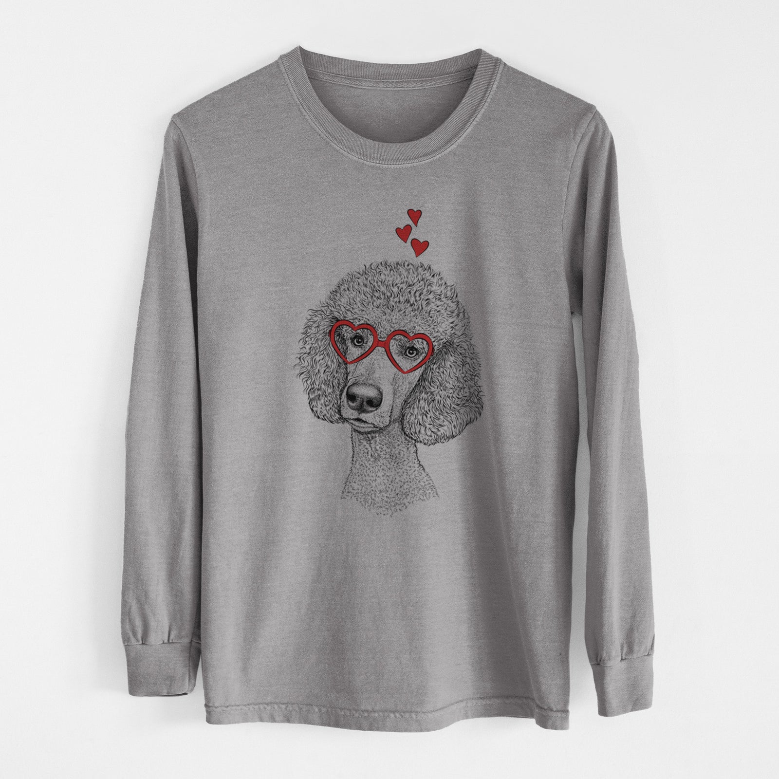 Valentine Yuki the Poodle - Heavyweight 100% Cotton Long Sleeve