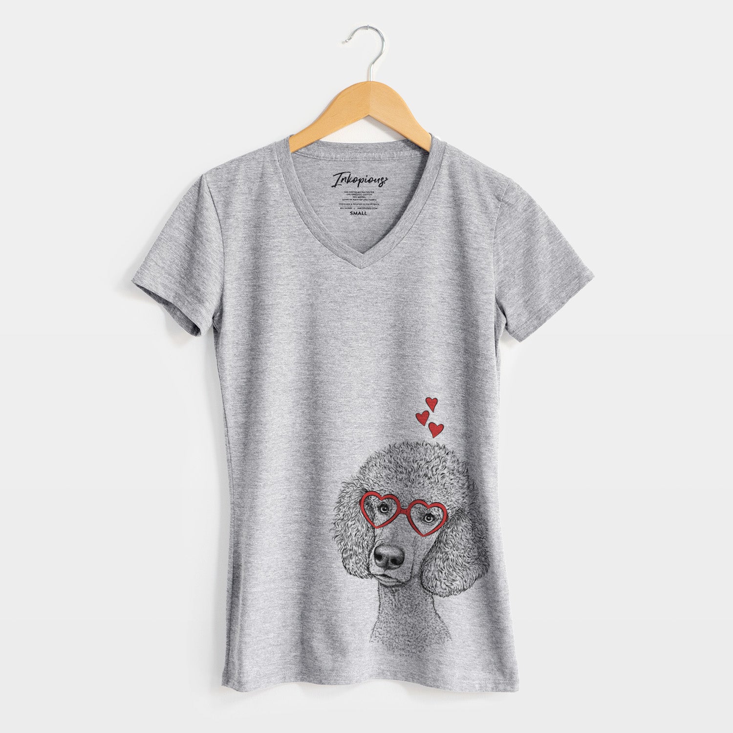 Valentine Yuki the Poodle - Women's Perfect V-neck Shirt