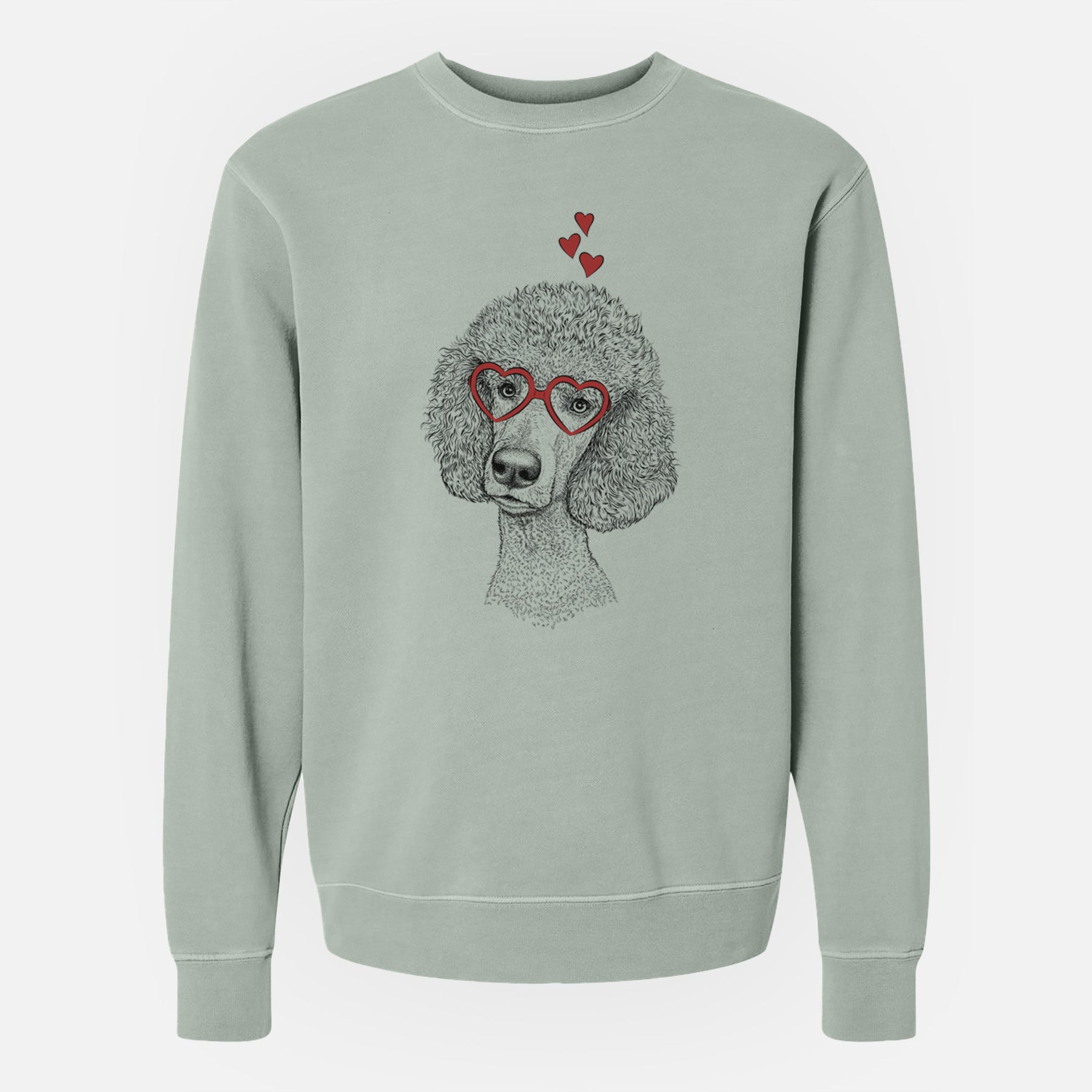 Valentine Yuki the Poodle - Unisex Pigment Dyed Crew Sweatshirt