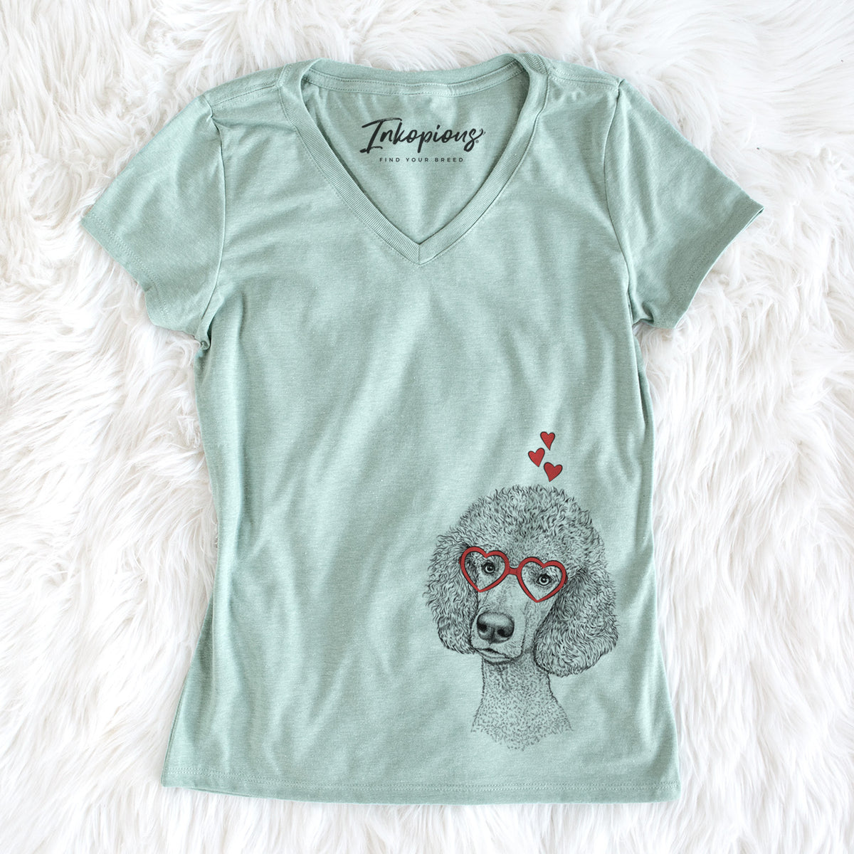 Valentine Yuki the Poodle - Women&#39;s Perfect V-neck Shirt