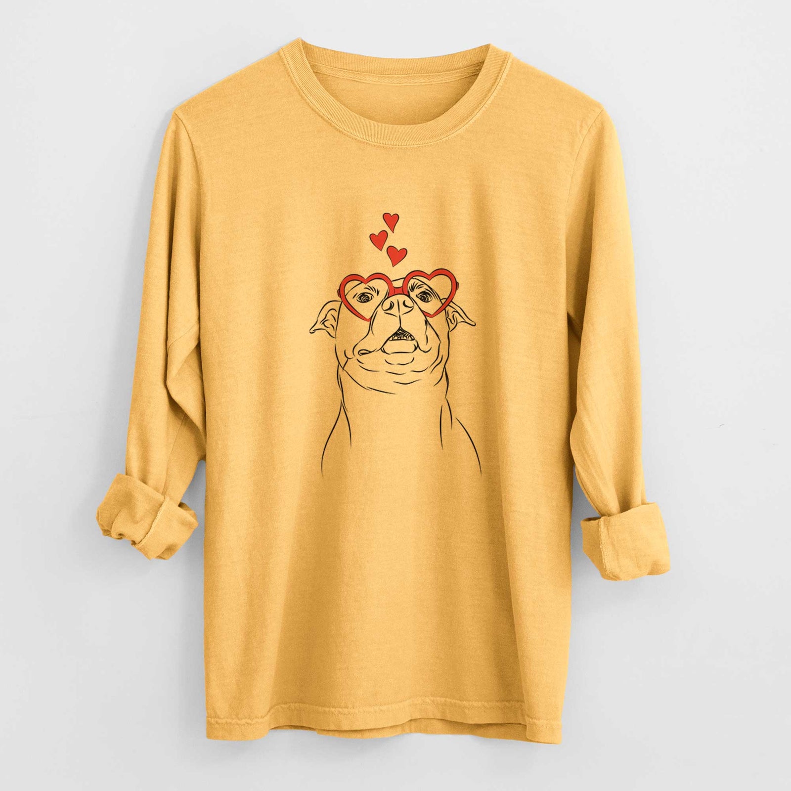 Valentine Zada the Pitbull - Heavyweight 100% Cotton Long Sleeve