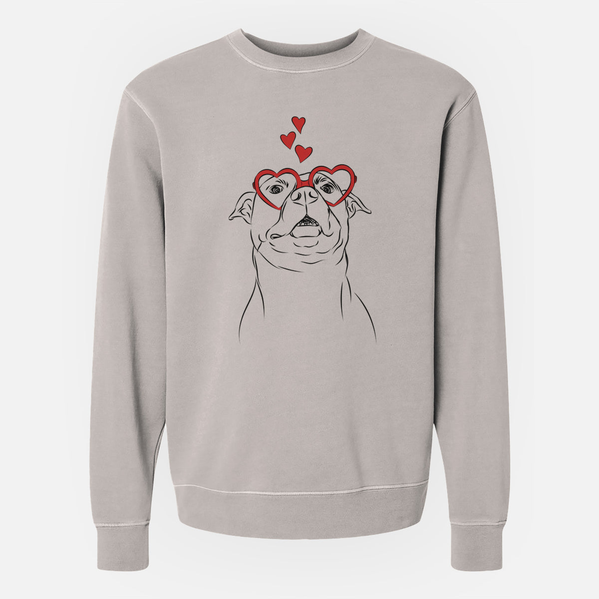 Valentine Zada the Pitbull - Unisex Pigment Dyed Crew Sweatshirt