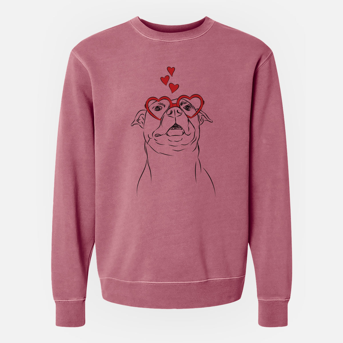 Valentine Zada the Pitbull - Unisex Pigment Dyed Crew Sweatshirt