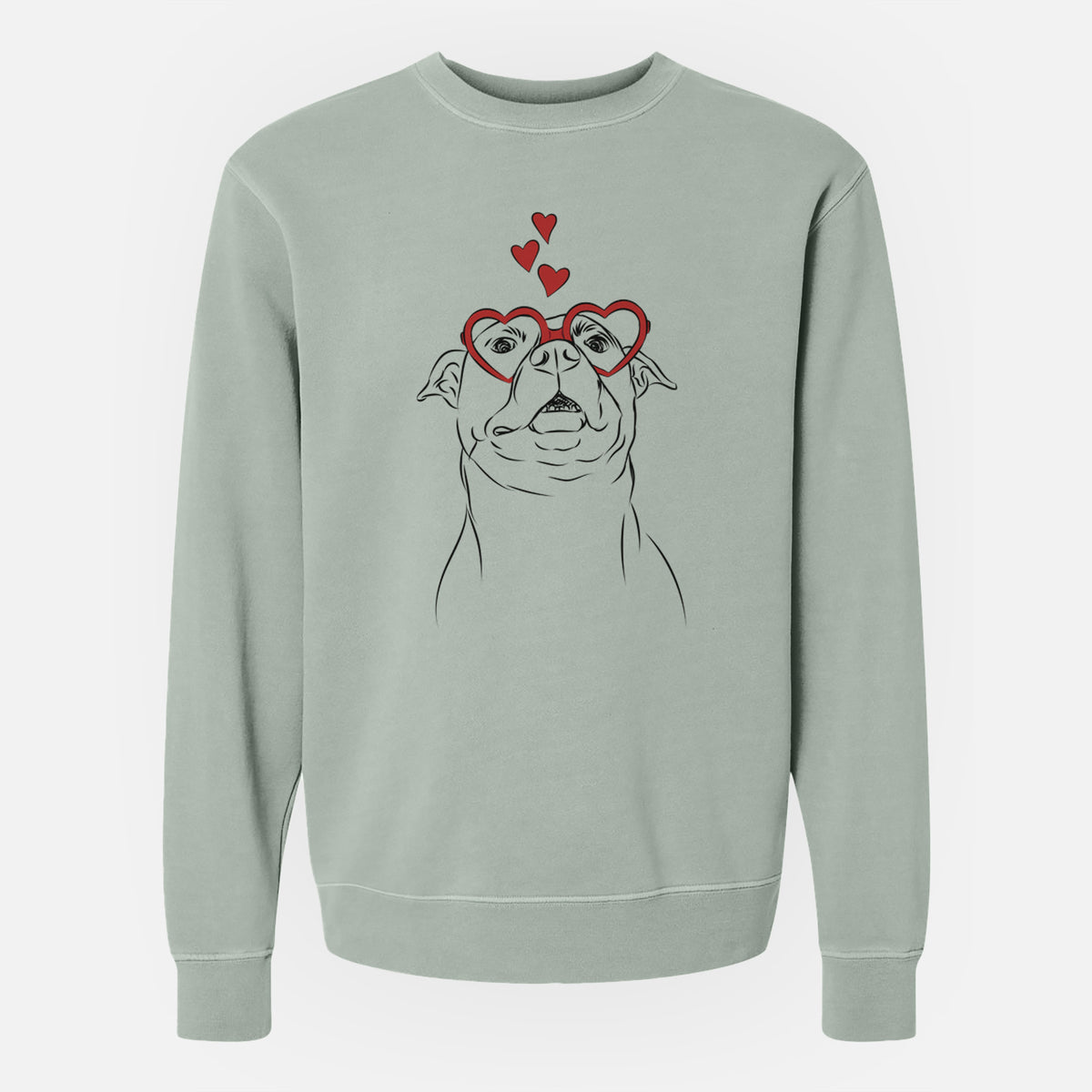 Valentine Zada the Pitbull - Unisex Pigment Dyed Crew Sweatshirt
