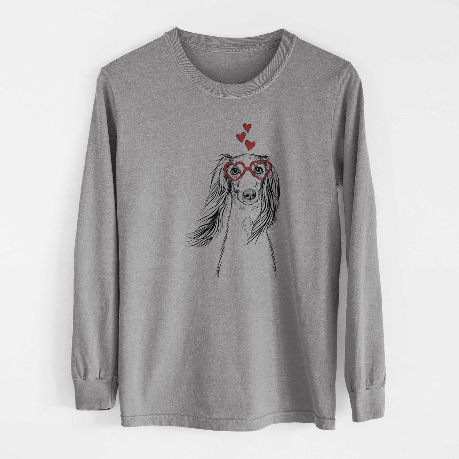 Valentine Zahra the Saluki - Heavyweight 100% Cotton Long Sleeve
