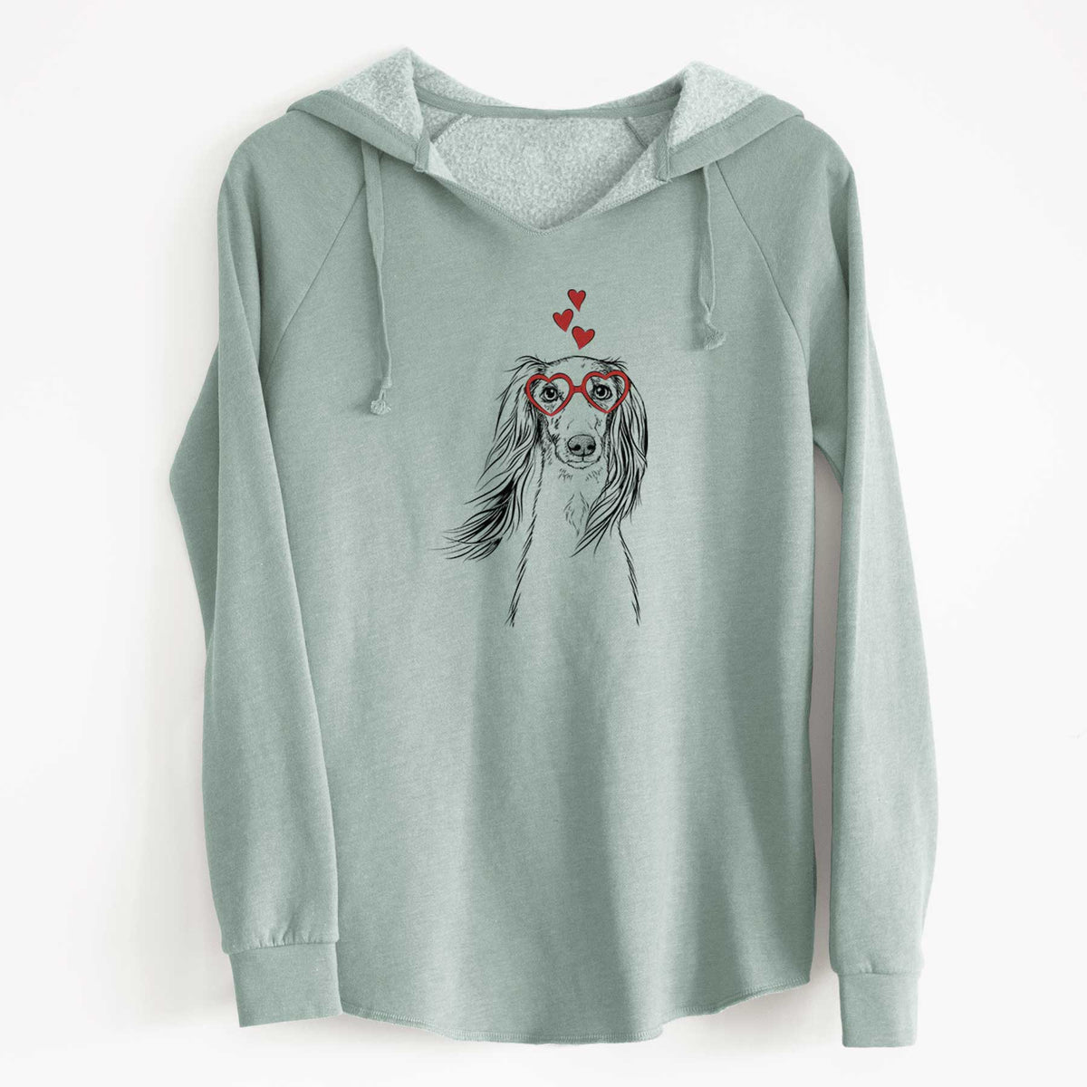 Valentine Zahra the Saluki - Cali Wave Hooded Sweatshirt