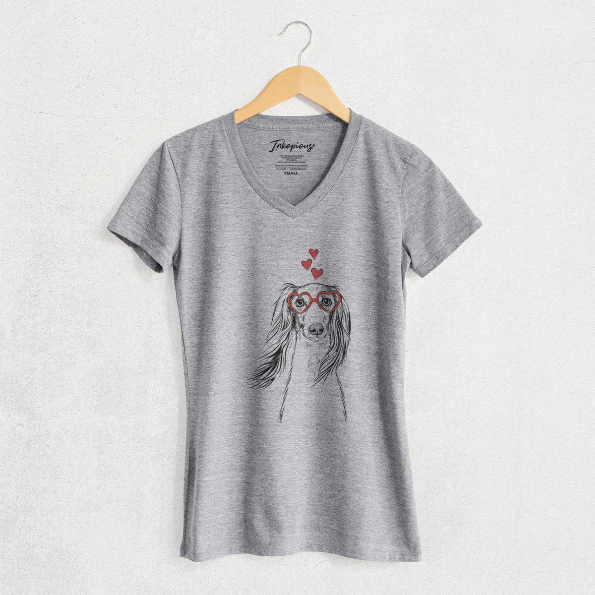Valentine Zahra the Saluki - Women's V-neck Shirt