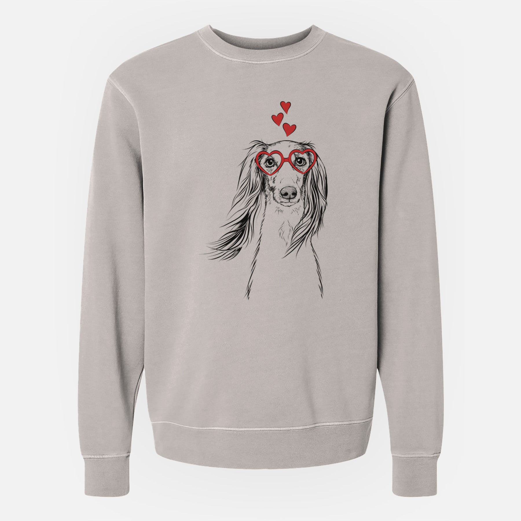 Valentine Zahra the Saluki - Unisex Pigment Dyed Crew Sweatshirt