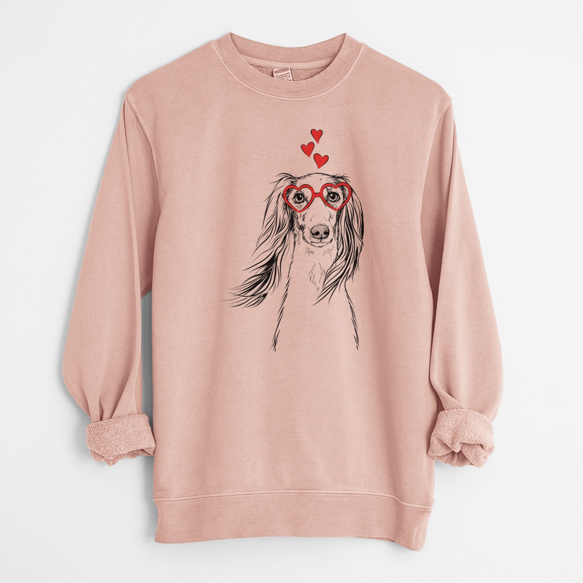 Valentine Zahra the Saluki - Unisex Pigment Dyed Crew Sweatshirt