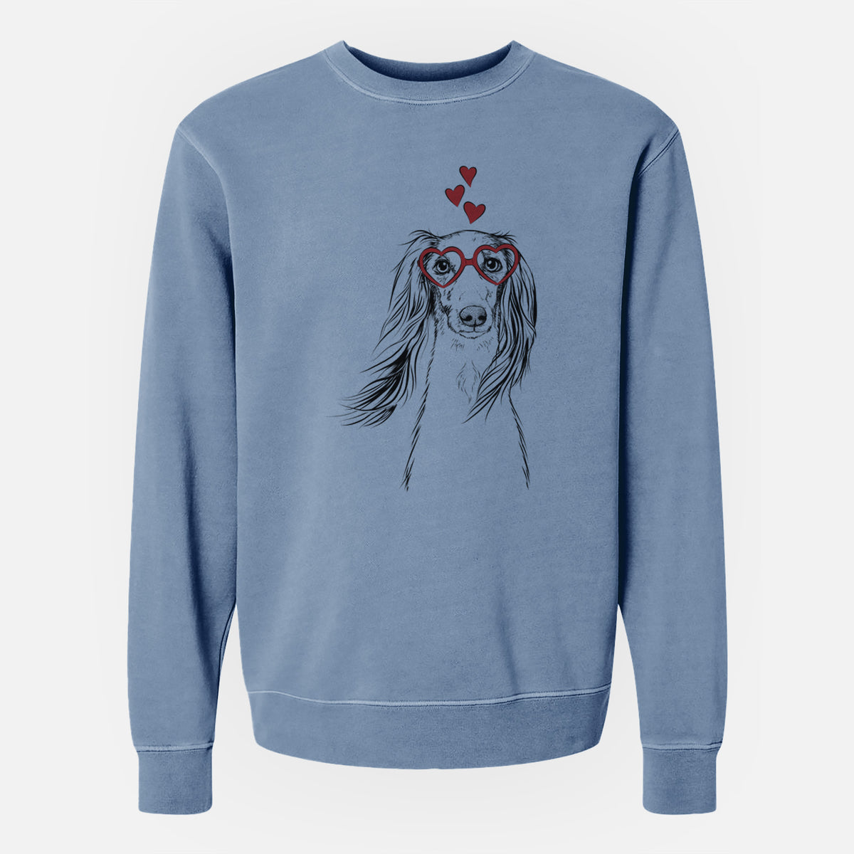 Valentine Zahra the Saluki - Unisex Pigment Dyed Crew Sweatshirt