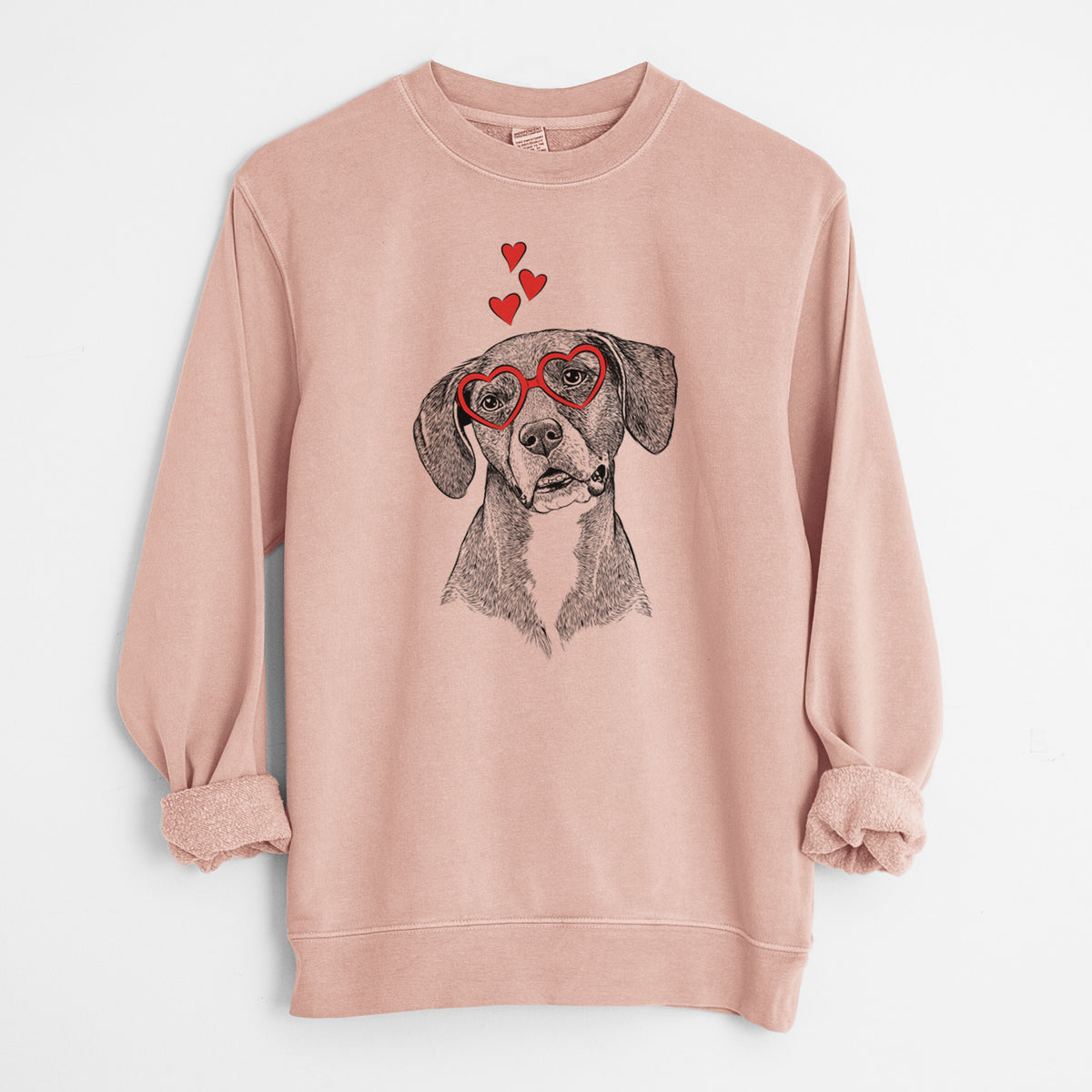 Valentine Zeena the Plott Hound Mix - Unisex Pigment Dyed Crew Sweatshirt