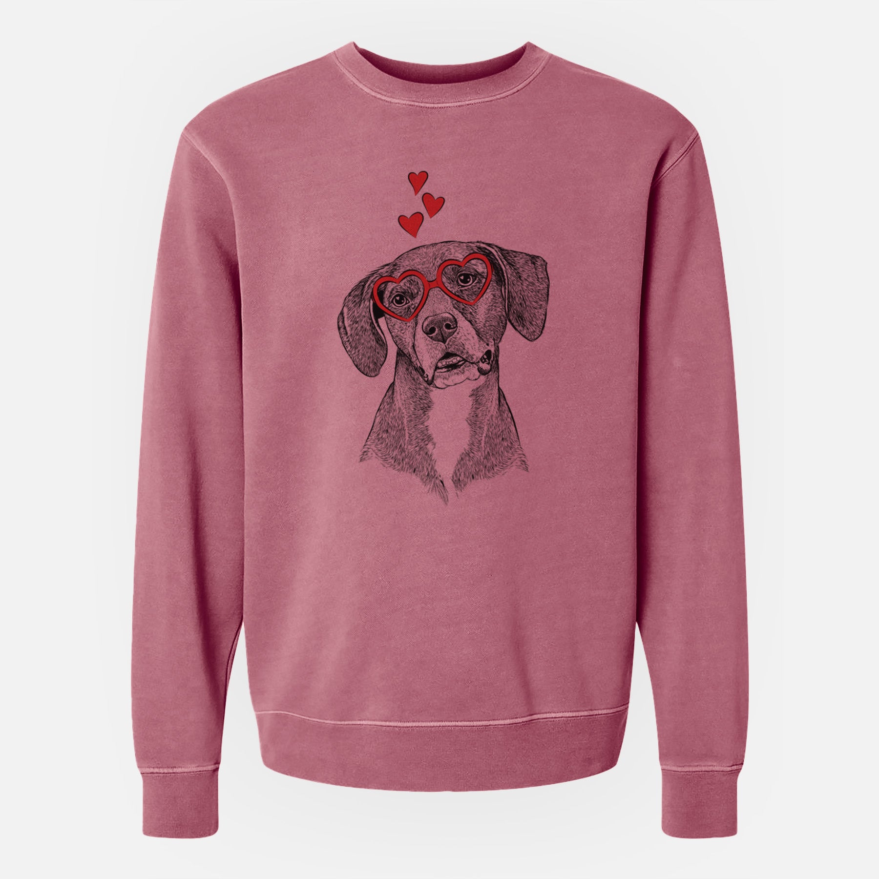 Valentine Zeena the Plott Hound Mix - Unisex Pigment Dyed Crew Sweatshirt