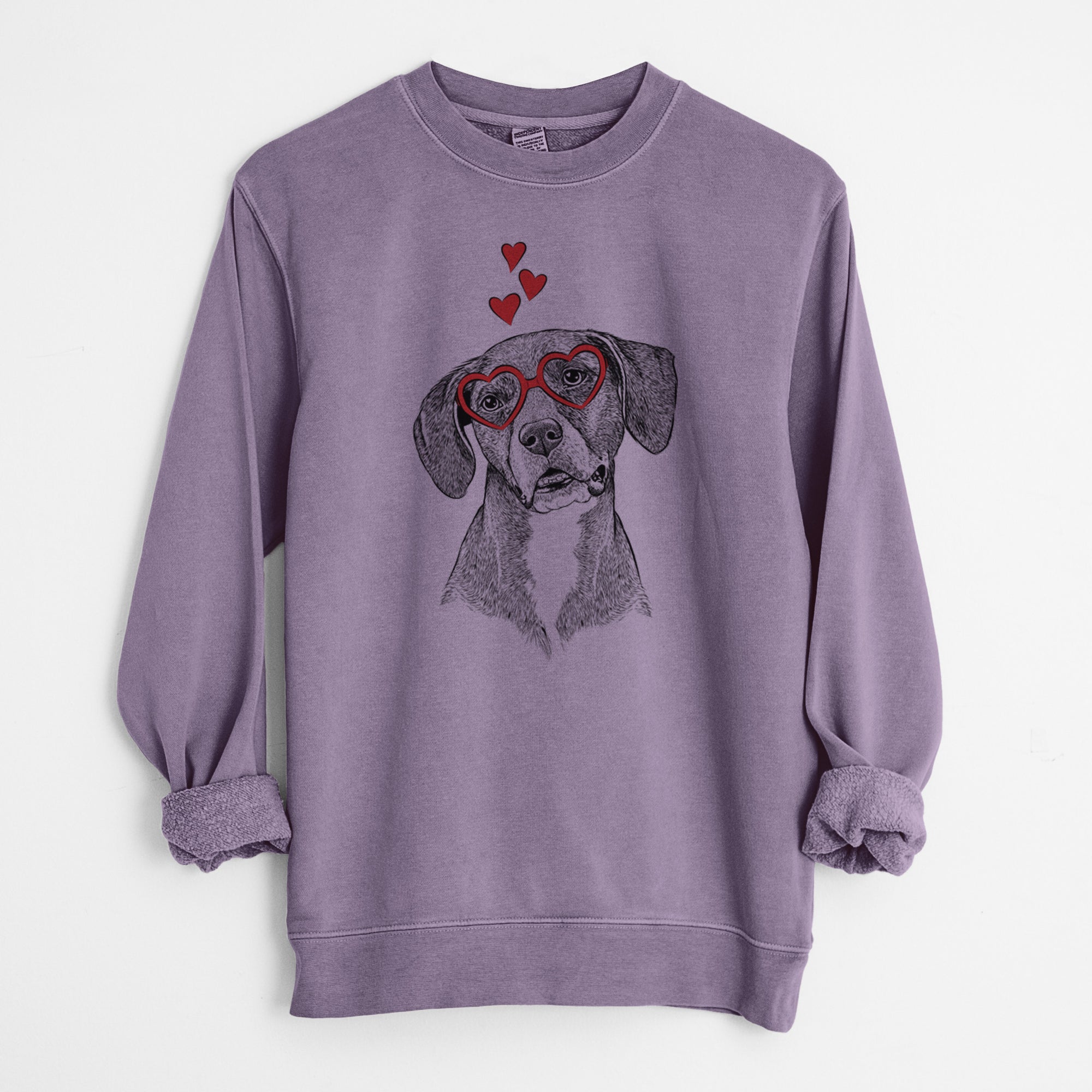 Valentine Zeena the Plott Hound Mix - Unisex Pigment Dyed Crew Sweatshirt