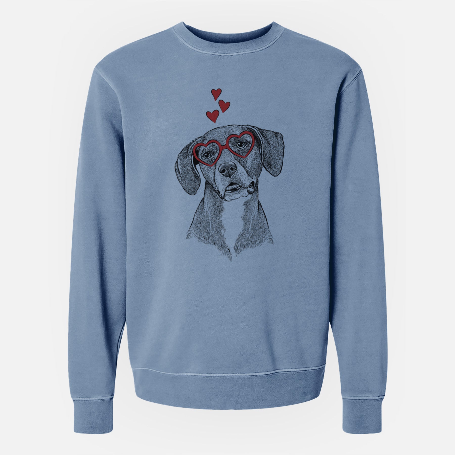 Valentine Zeena the Plott Hound Mix - Unisex Pigment Dyed Crew Sweatshirt