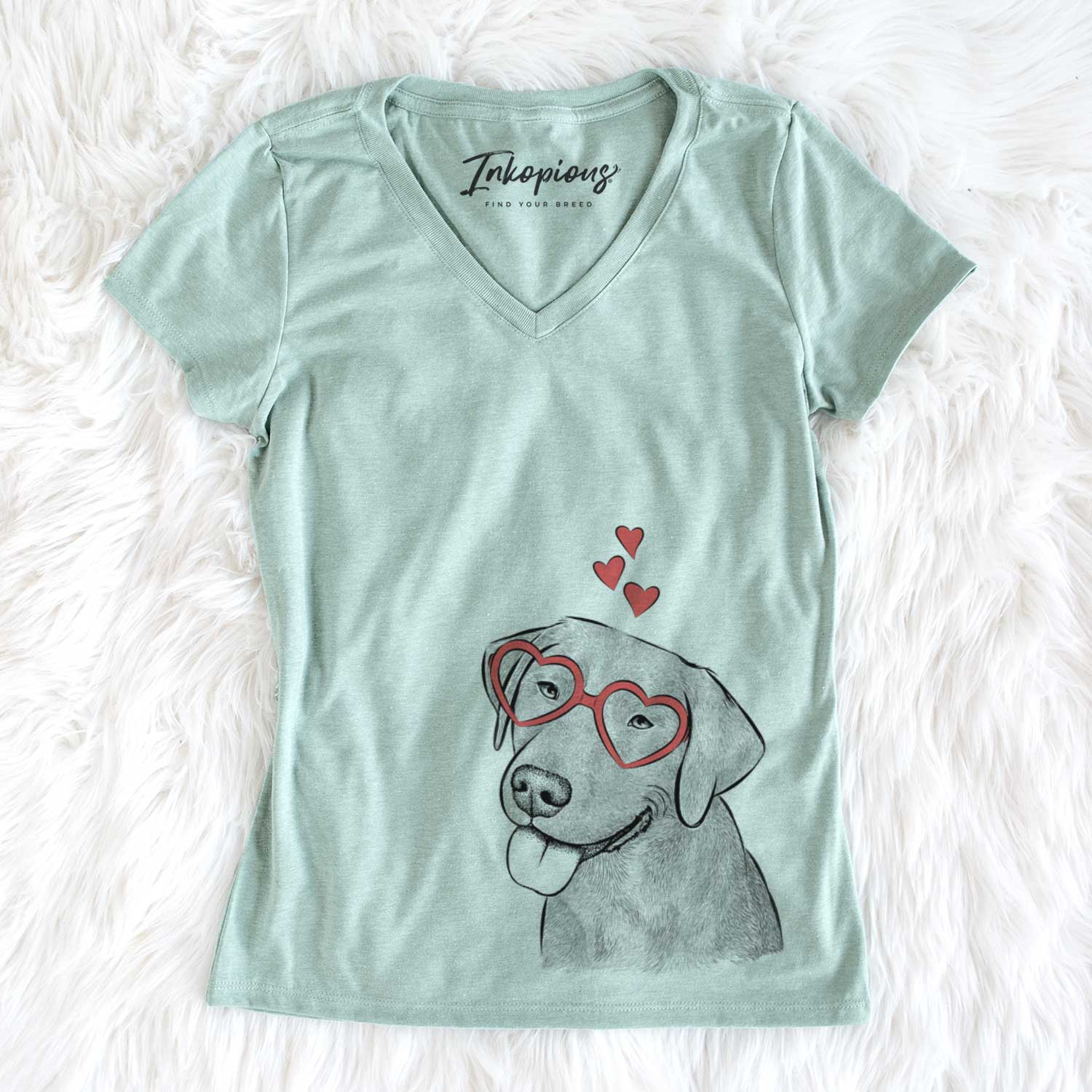 Valentine Zeppelin the Black Labrador - Women's V-neck Shirt