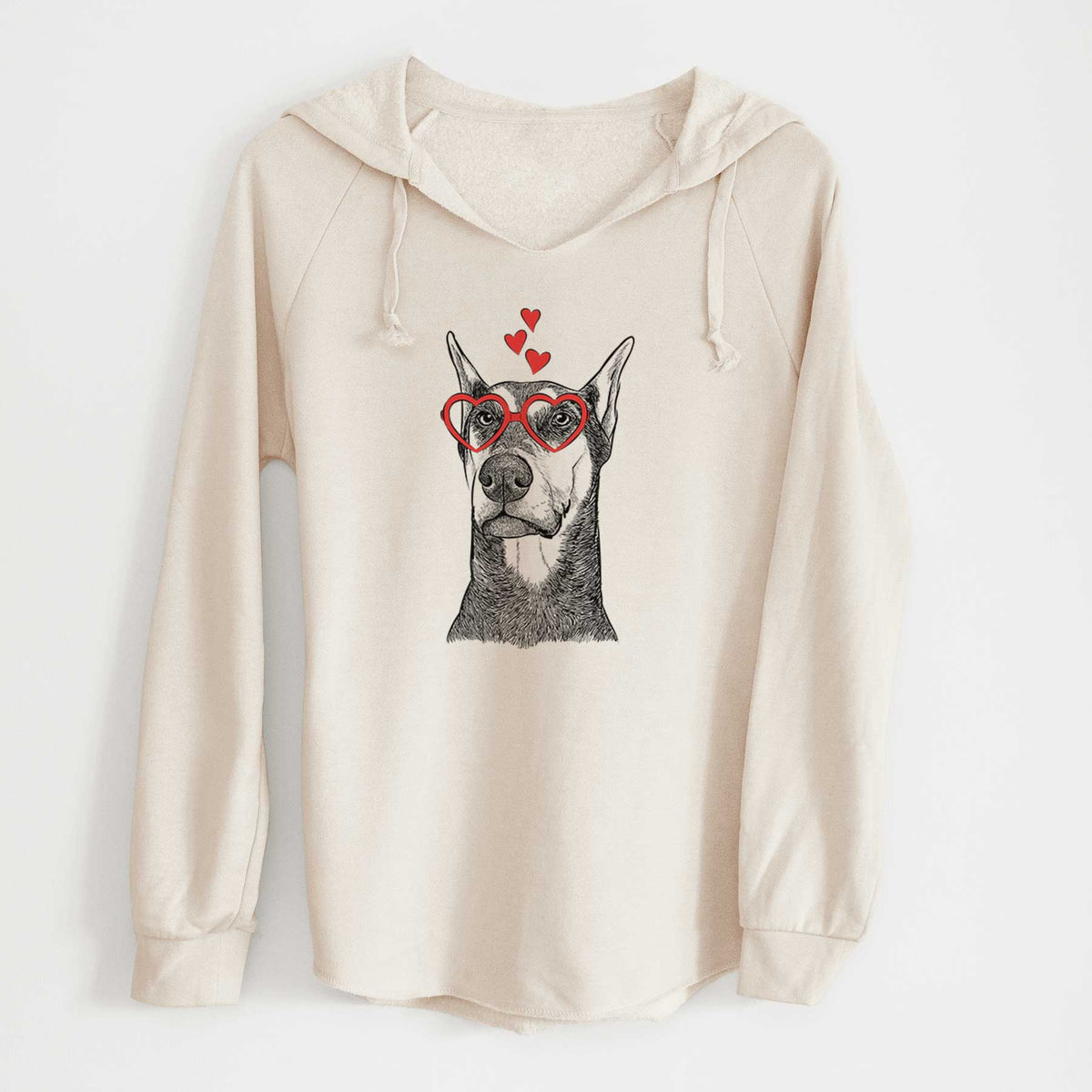 Valentine Zeus the Doberman Pinscher - Cali Wave Hooded Sweatshirt